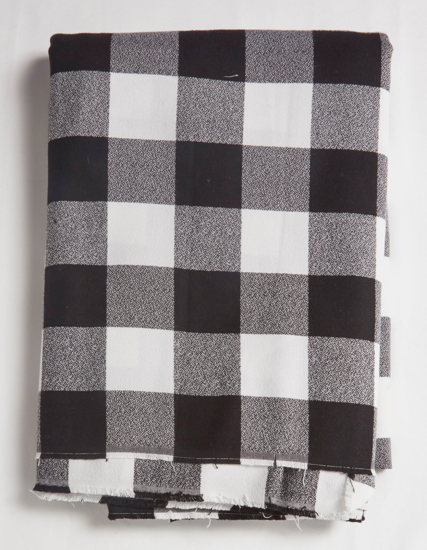 Black & White Buffalo Check Brushed Cotton