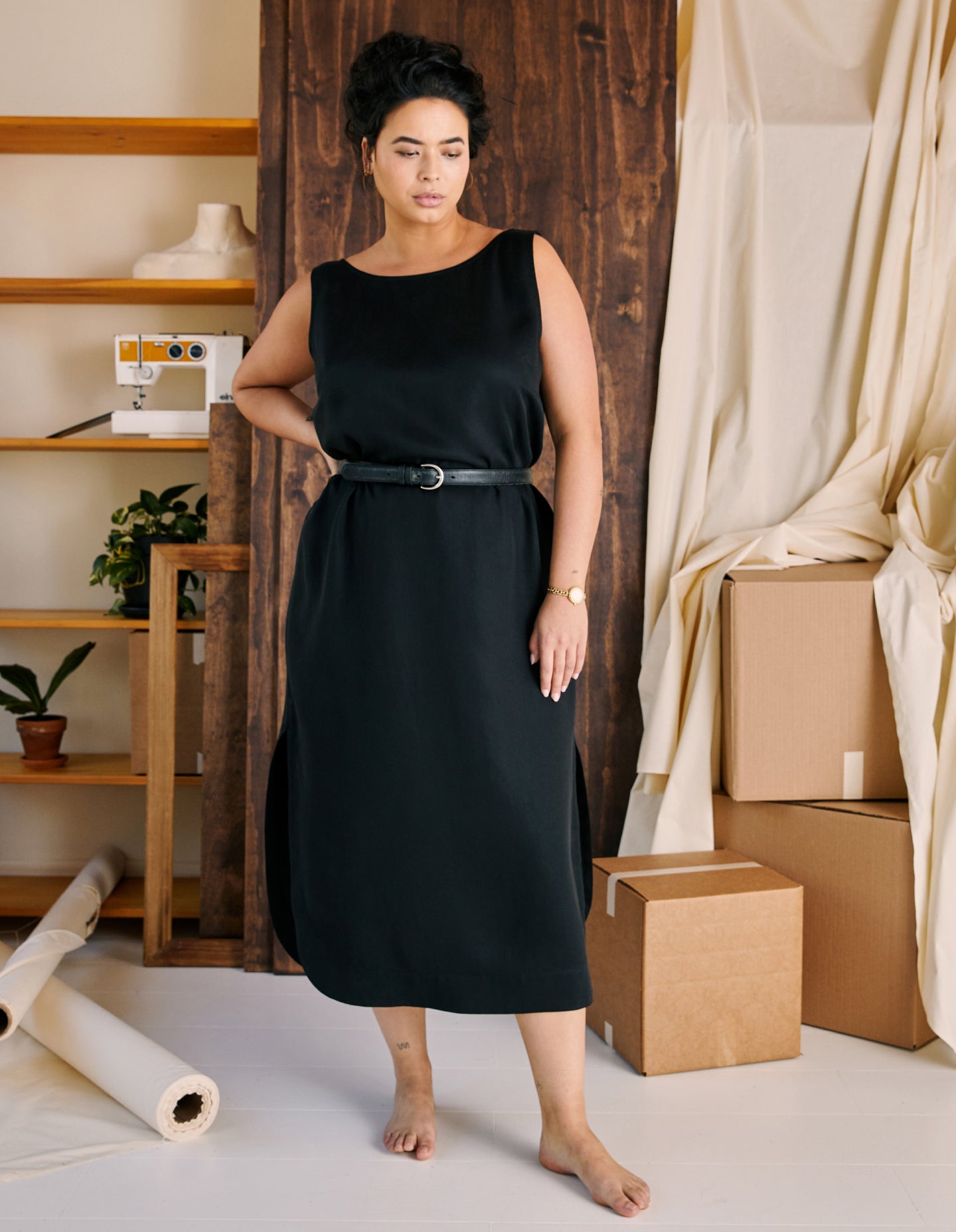 The Muse Dress (Matte Black Lyocell)