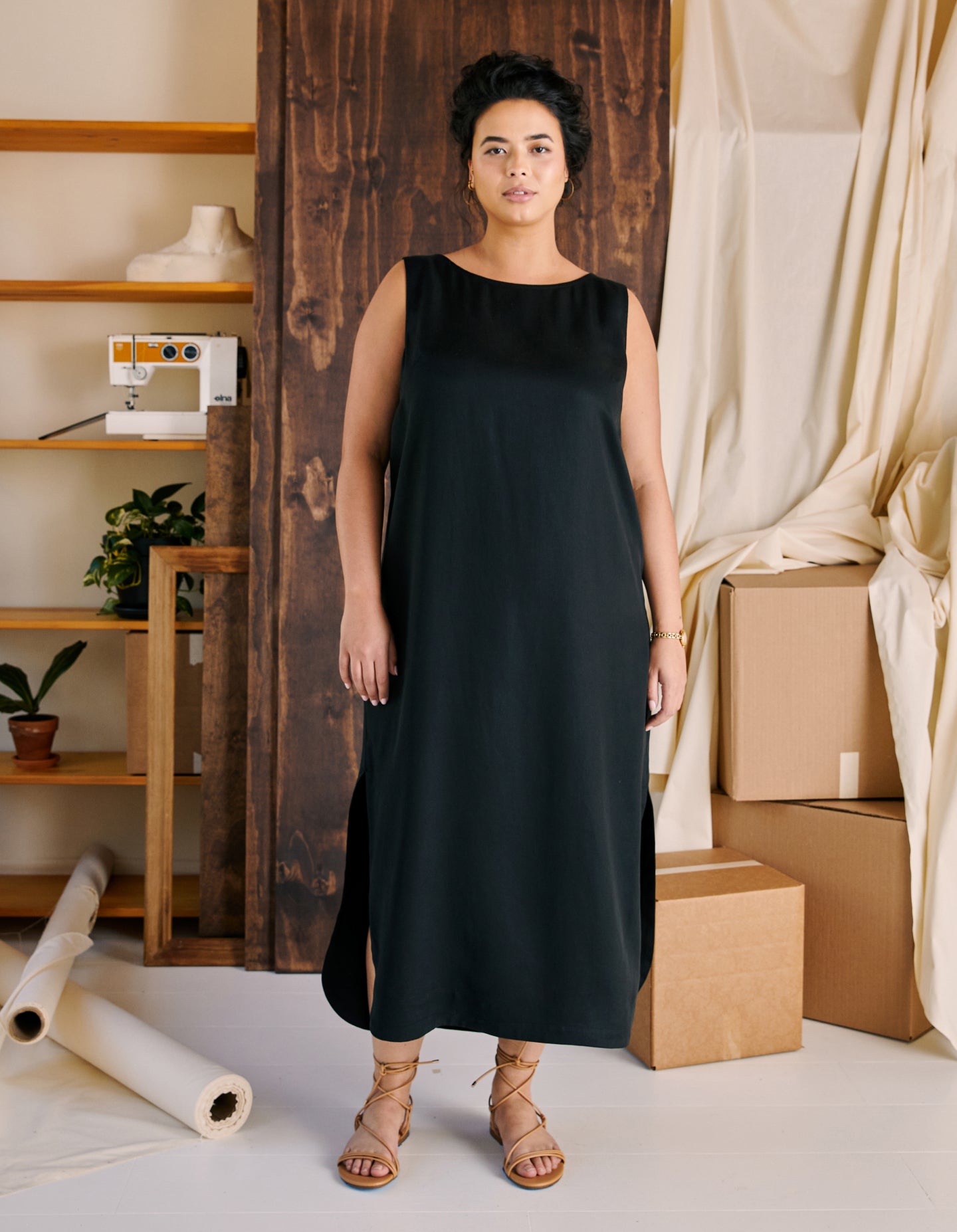 The Muse Dress (Matte Black Lyocell)