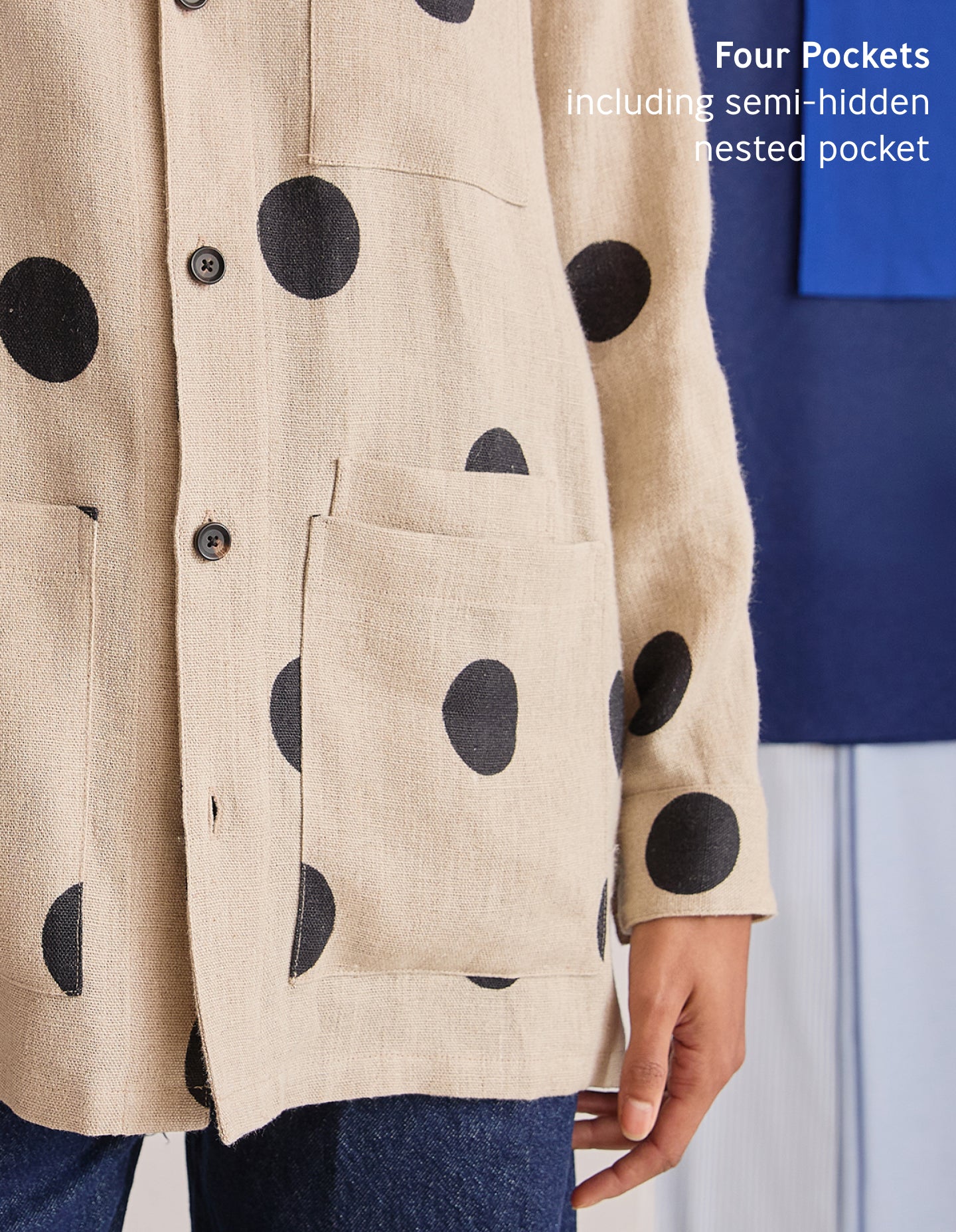 The Linen Chore Coat (Polka Spot Linen)