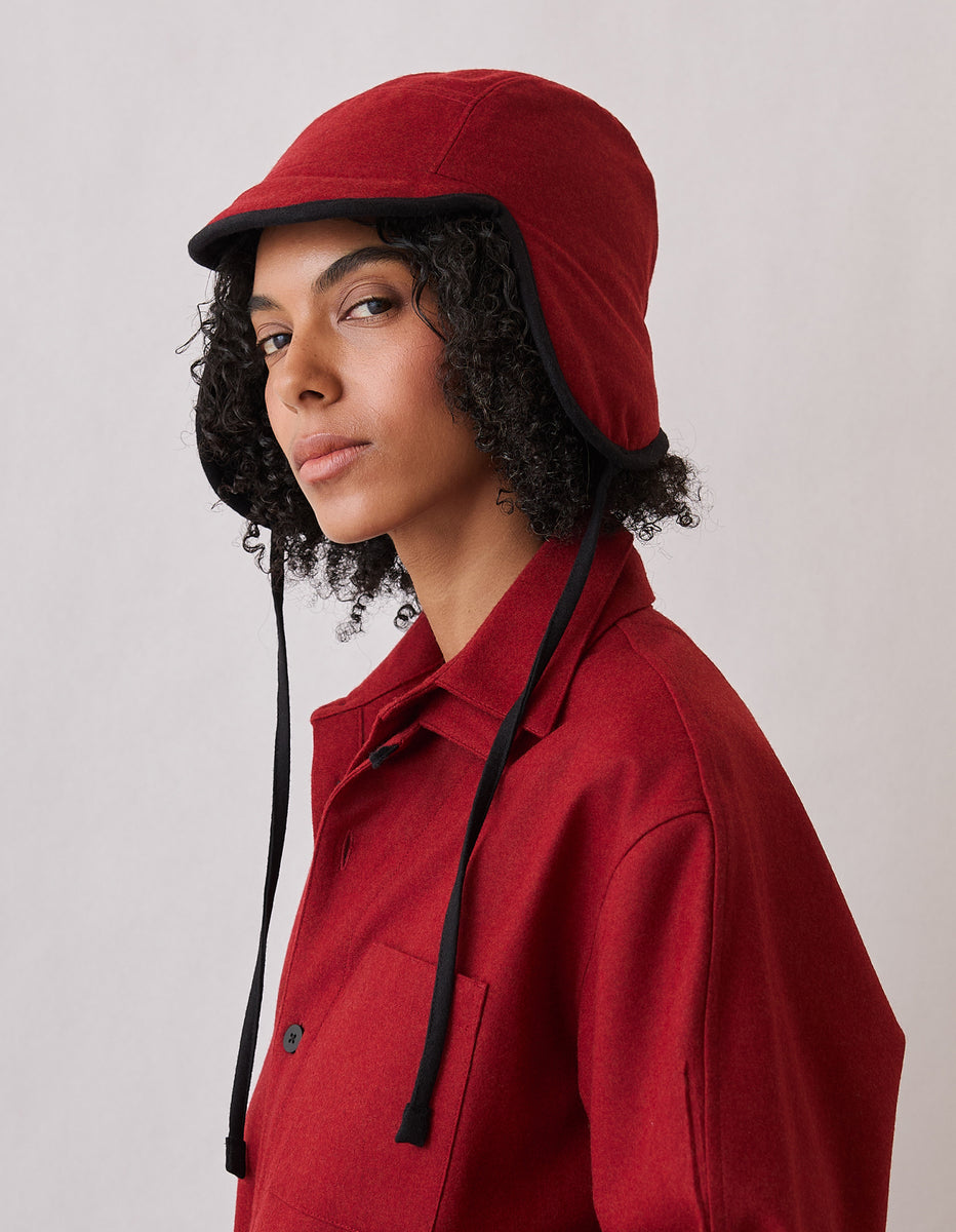 The Trapper Hat (Period Red Merino Wool) – NAOMI NOMI