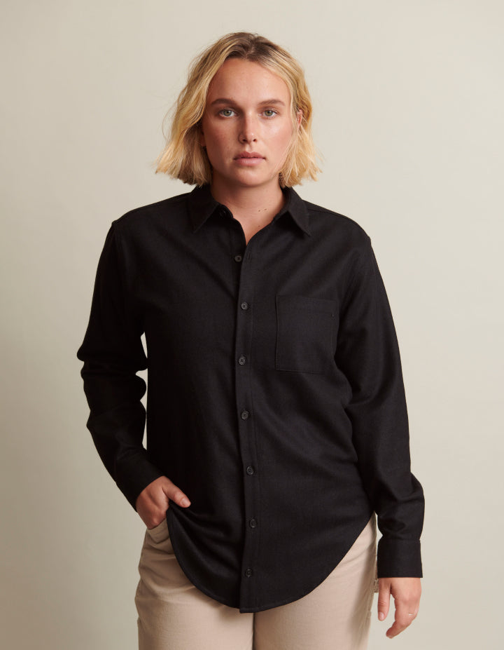 The New Oxford (Black Enamel Merino Wool)