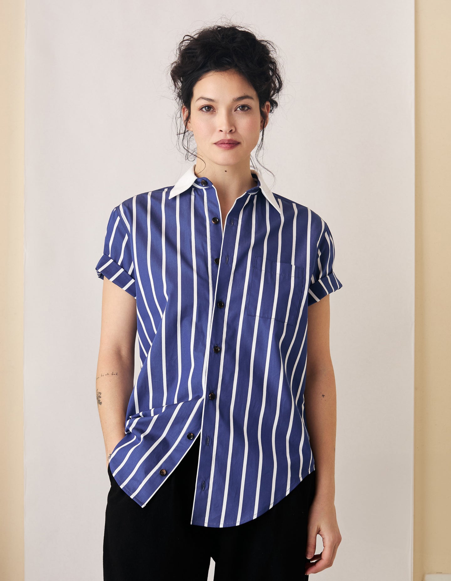 The Short Sleeve Oxford (Ticker Tape Cotton)