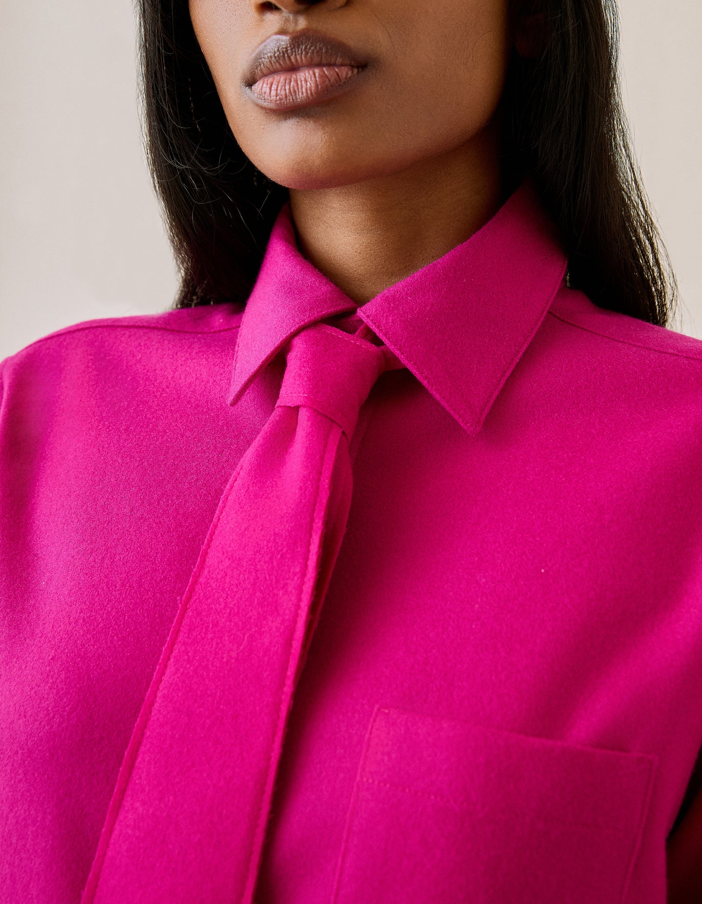 The Tie (Hot Hot Pink Merino Wool)