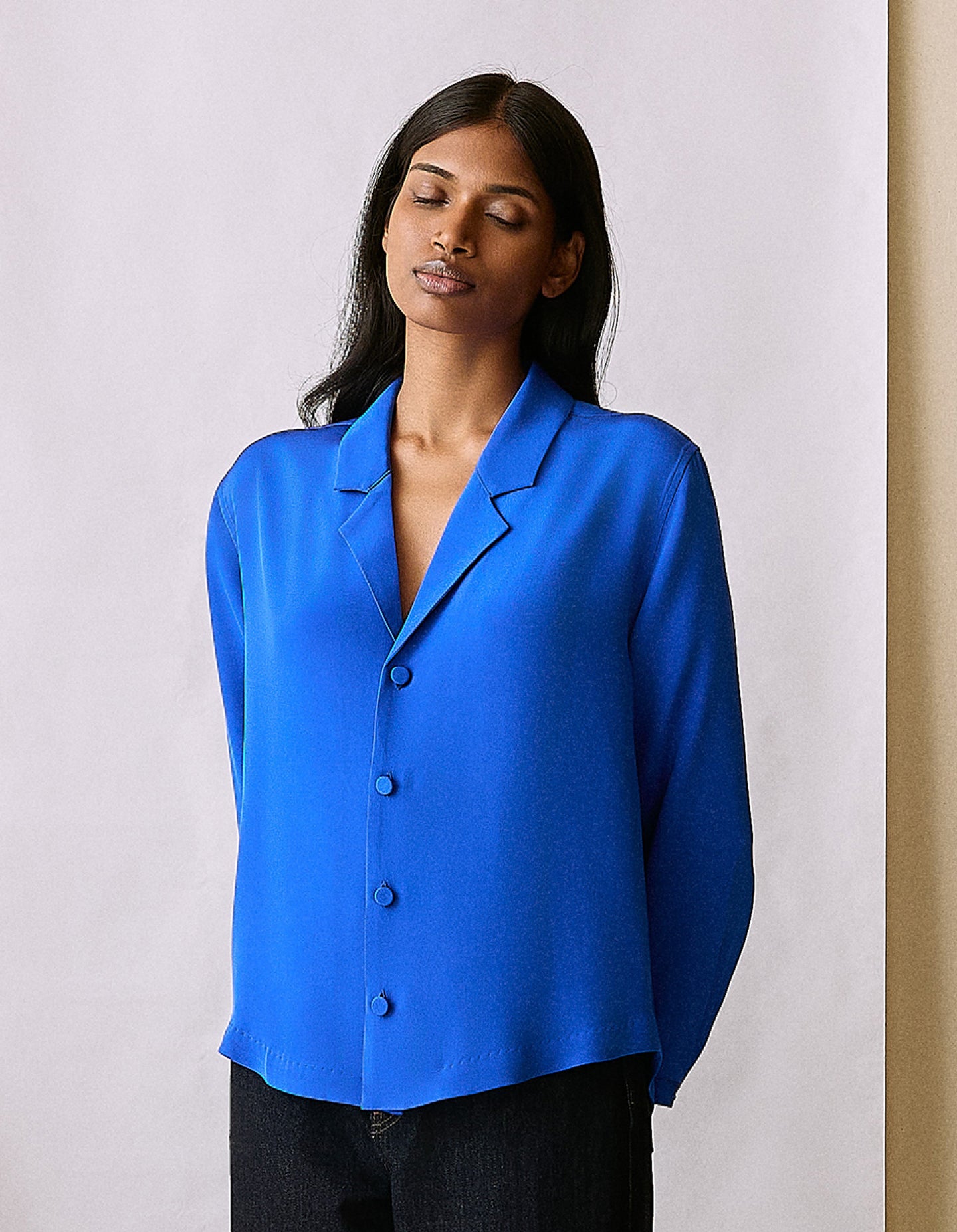 The Silk Blouse (Electrical Blue Silk)