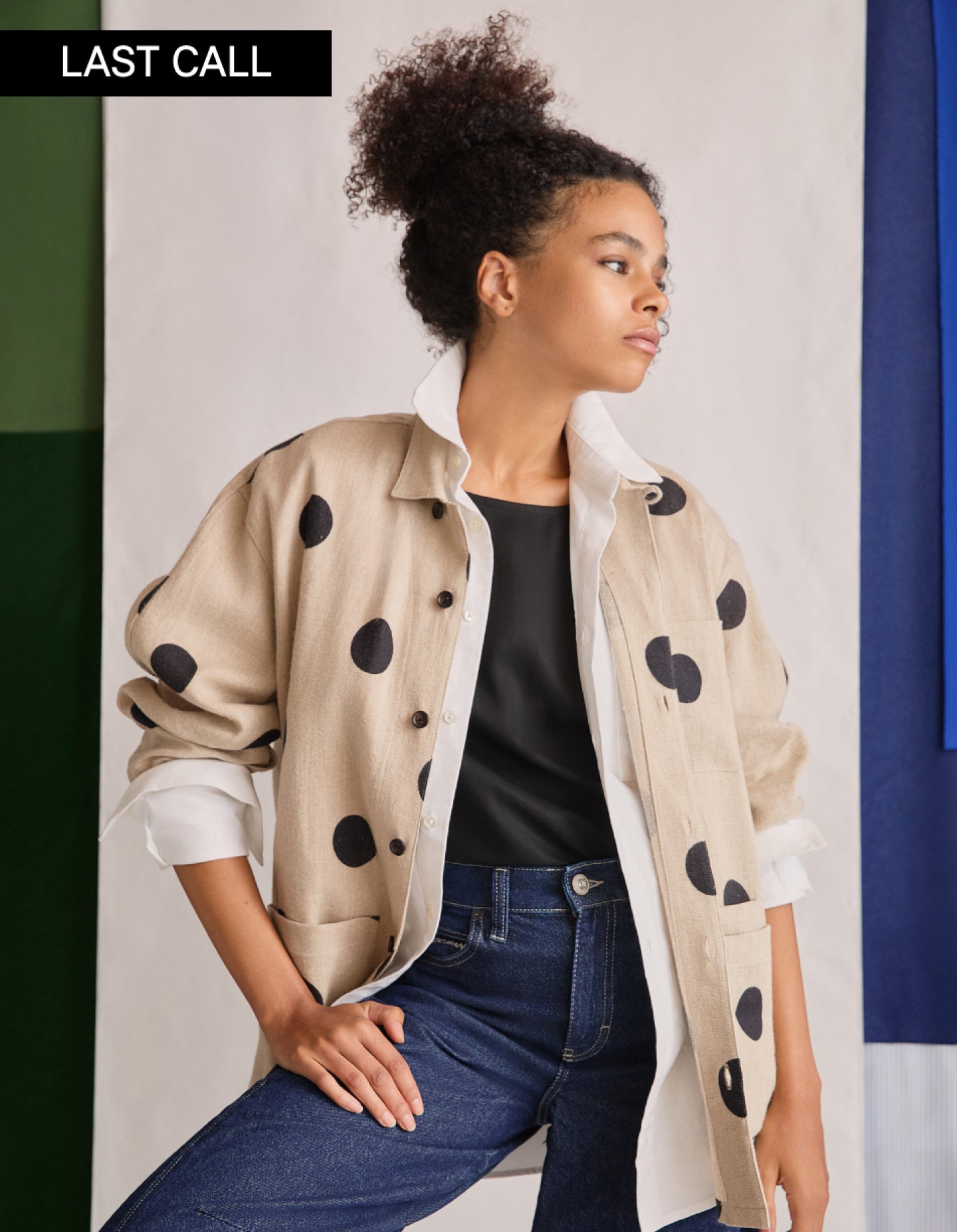 The Linen Chore Coat (Polka Spot Linen)
