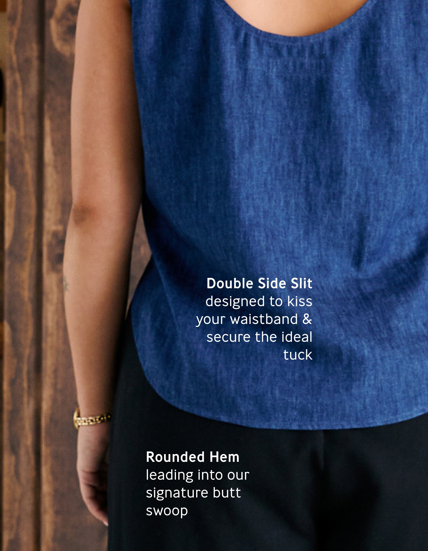 The Swoop Tank (Indigo Hemp Denim)