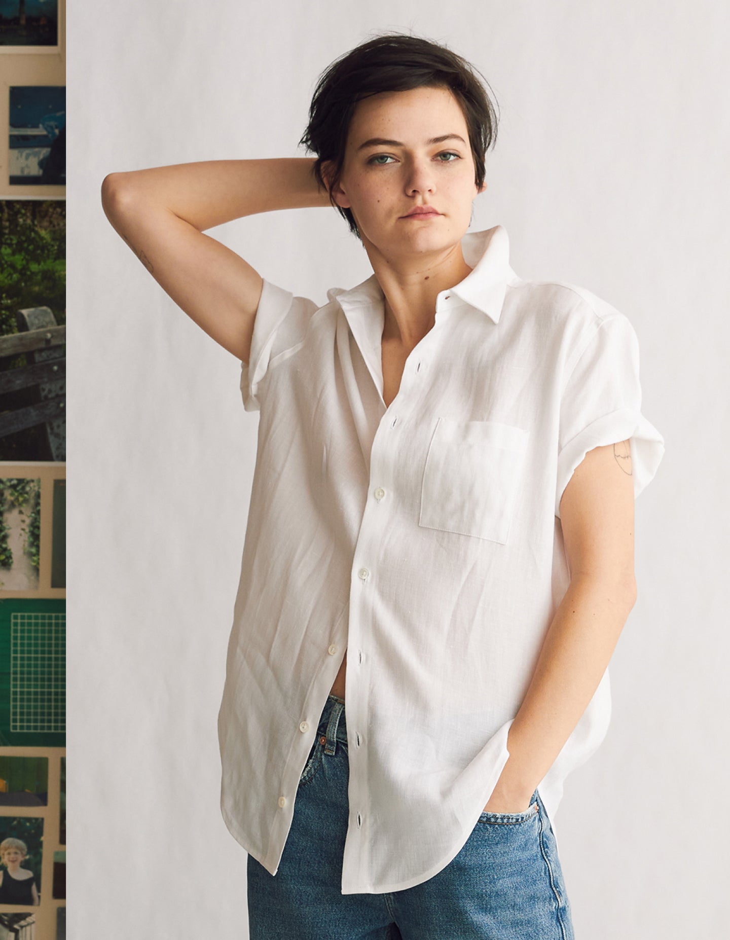 Short Sleeve Oxford (Heatwave White Linen)