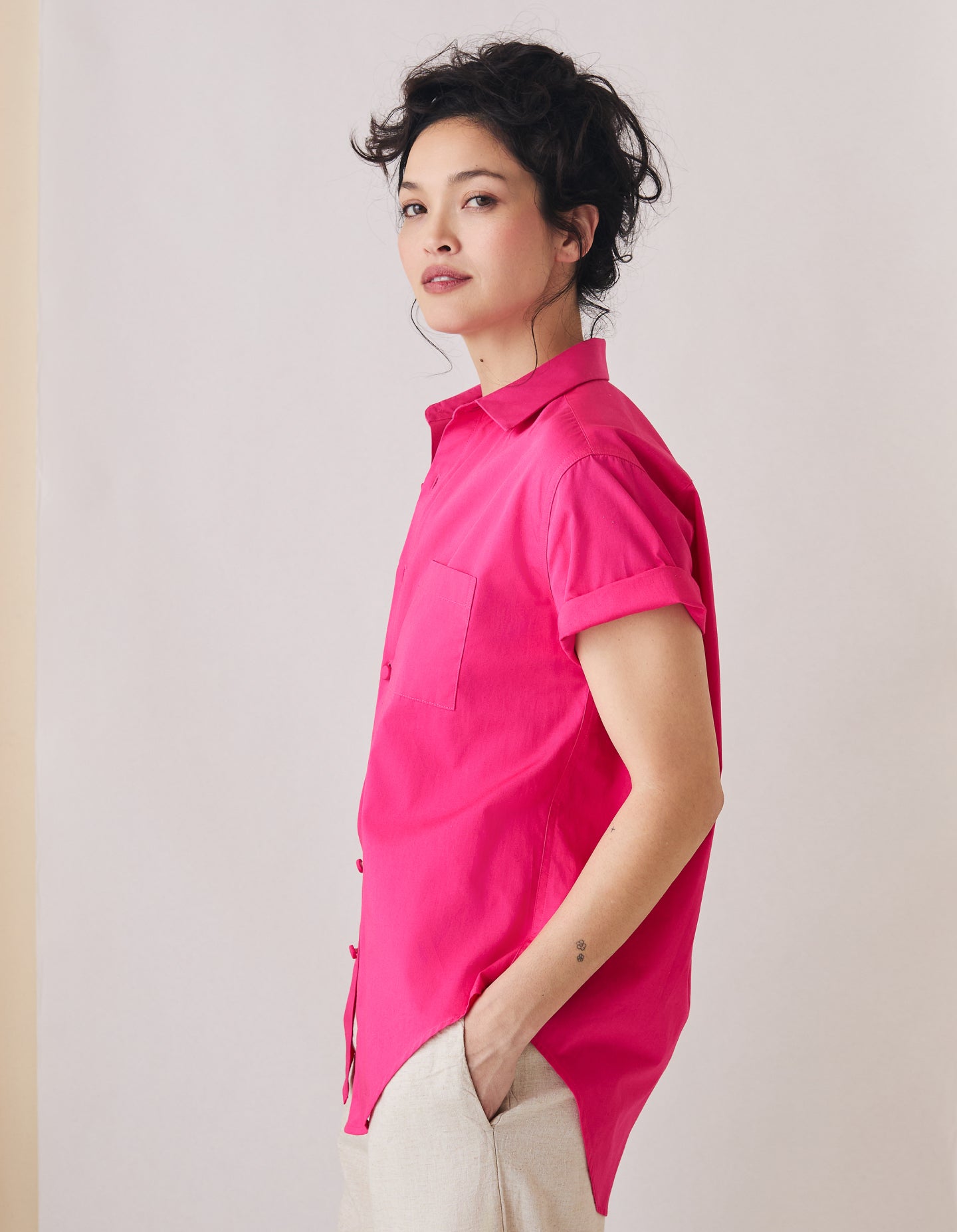The Short Sleeve Oxford (Pickled Pink Cotton)