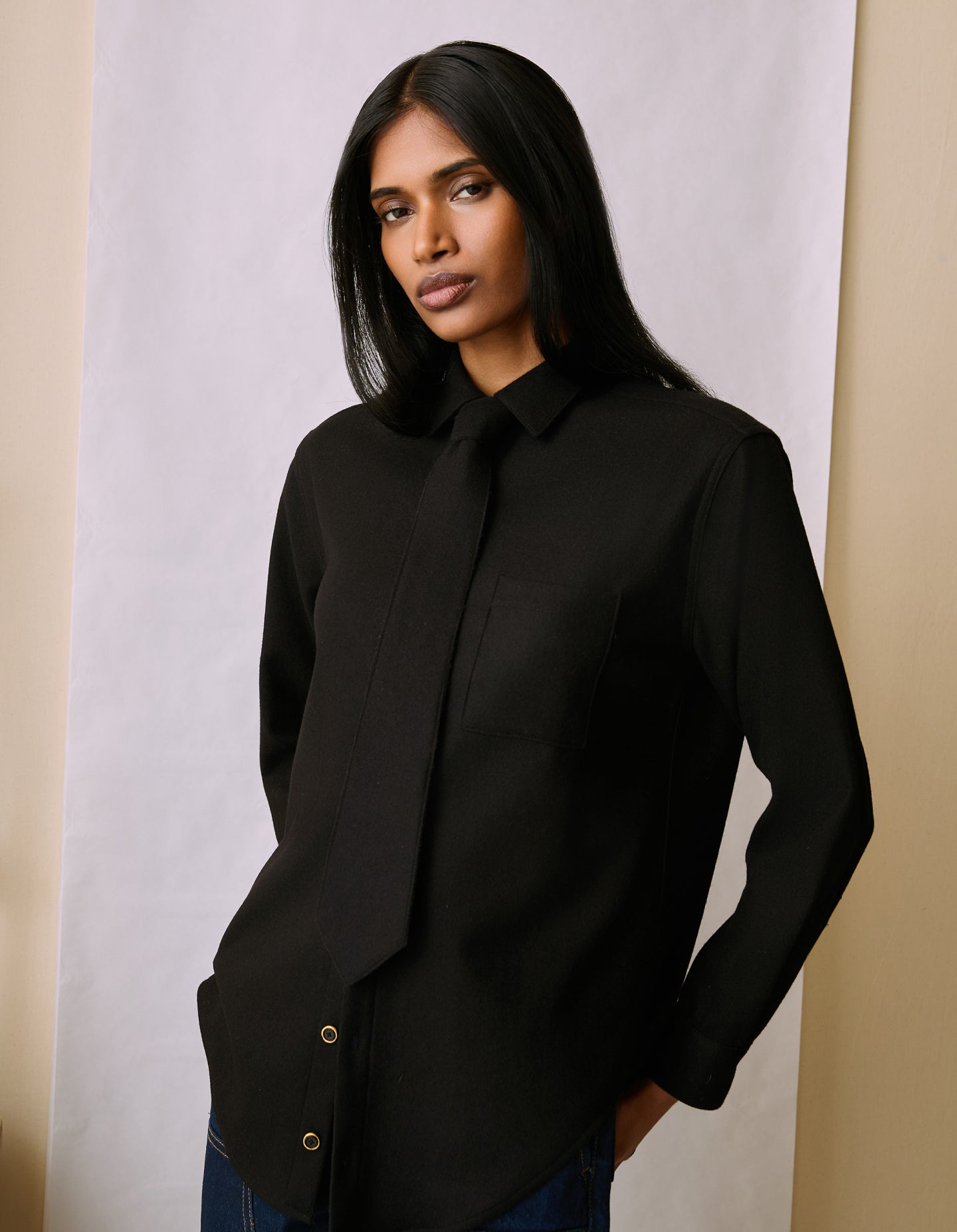 The Tie (Black Enamel Merino Wool)