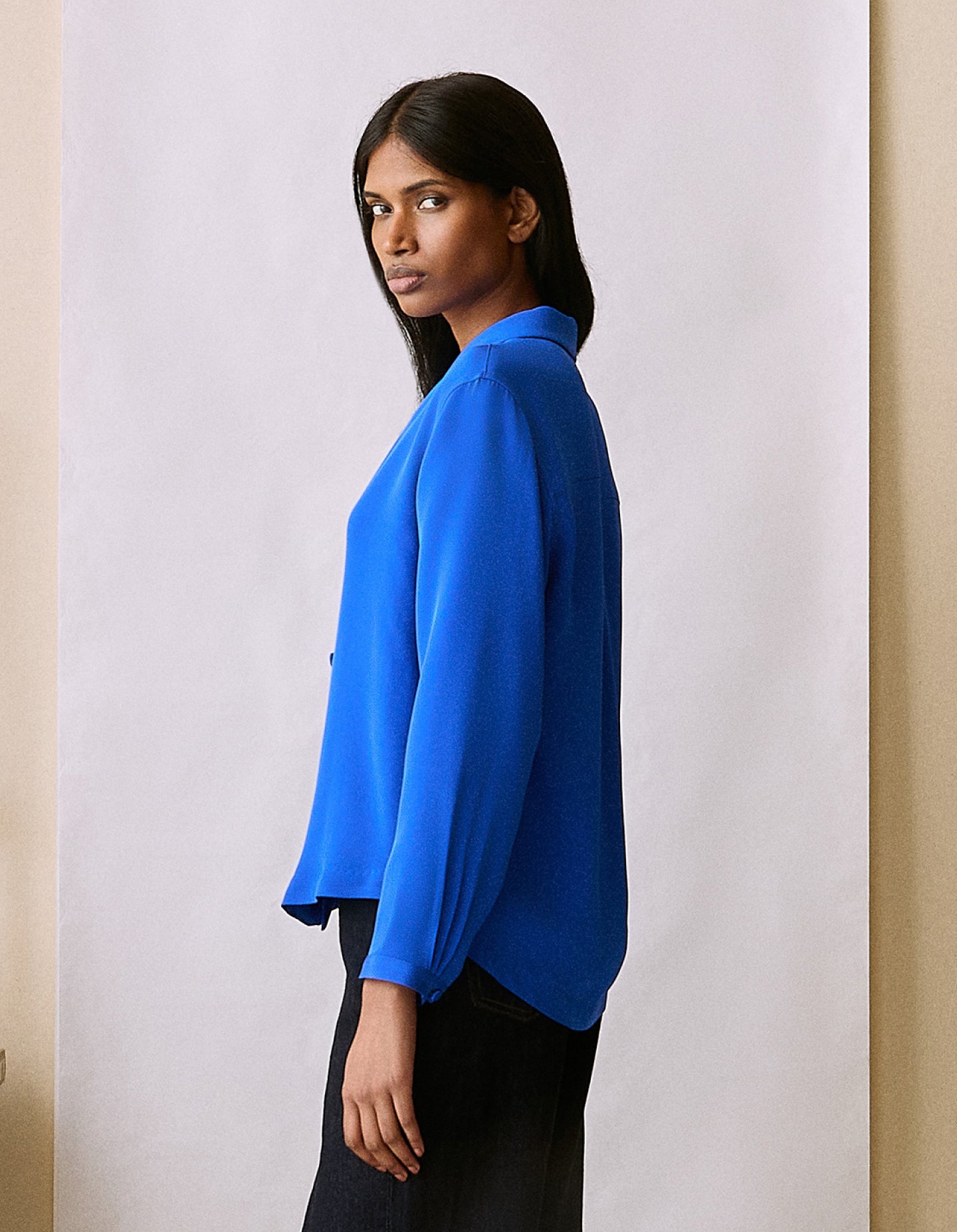 The Silk Blouse (Electrical Blue Silk)