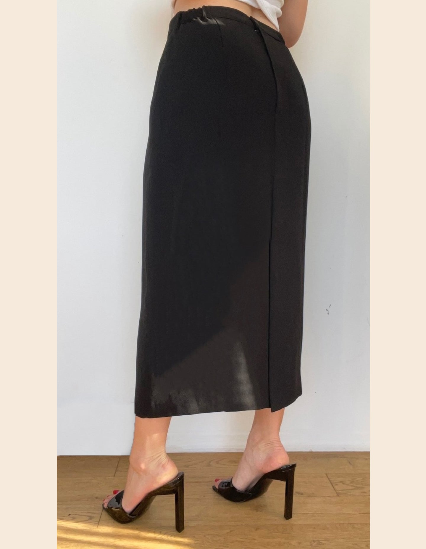 Vintage Noir Midi Skirt (Sourced by The Narrative Vintage)