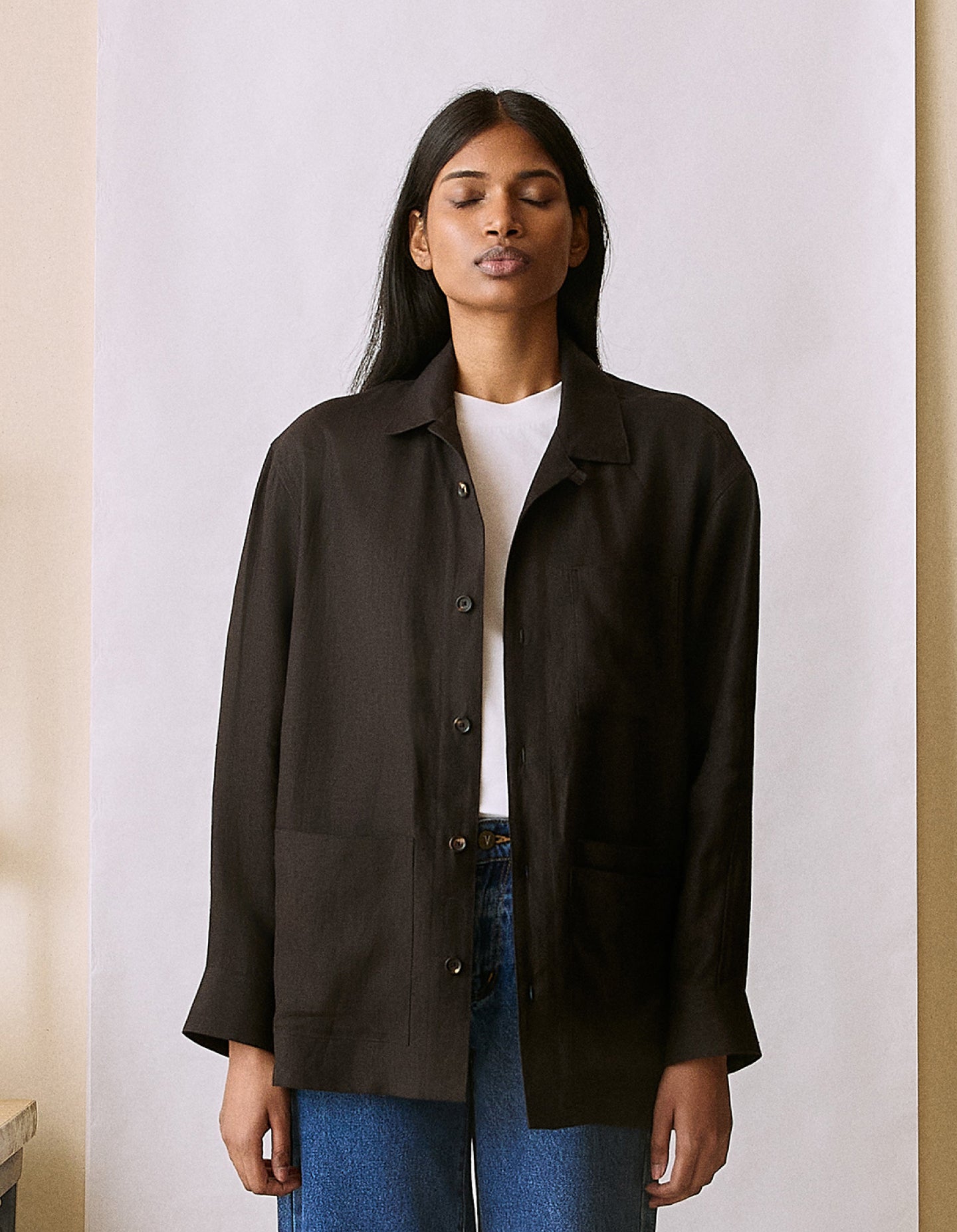 The Linen Chore Coat (Redacted Black Linen)