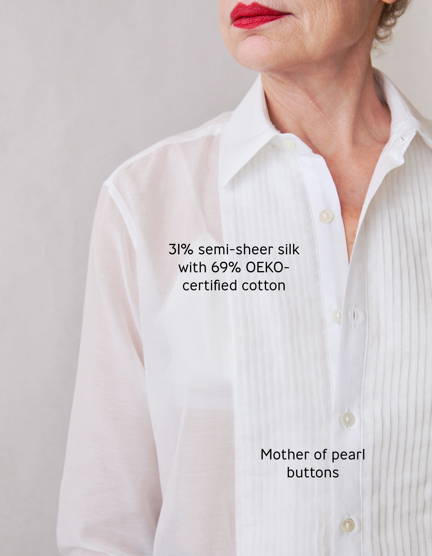 The Tuxedo Shirt (Veil White Sheer Silk Cotton)