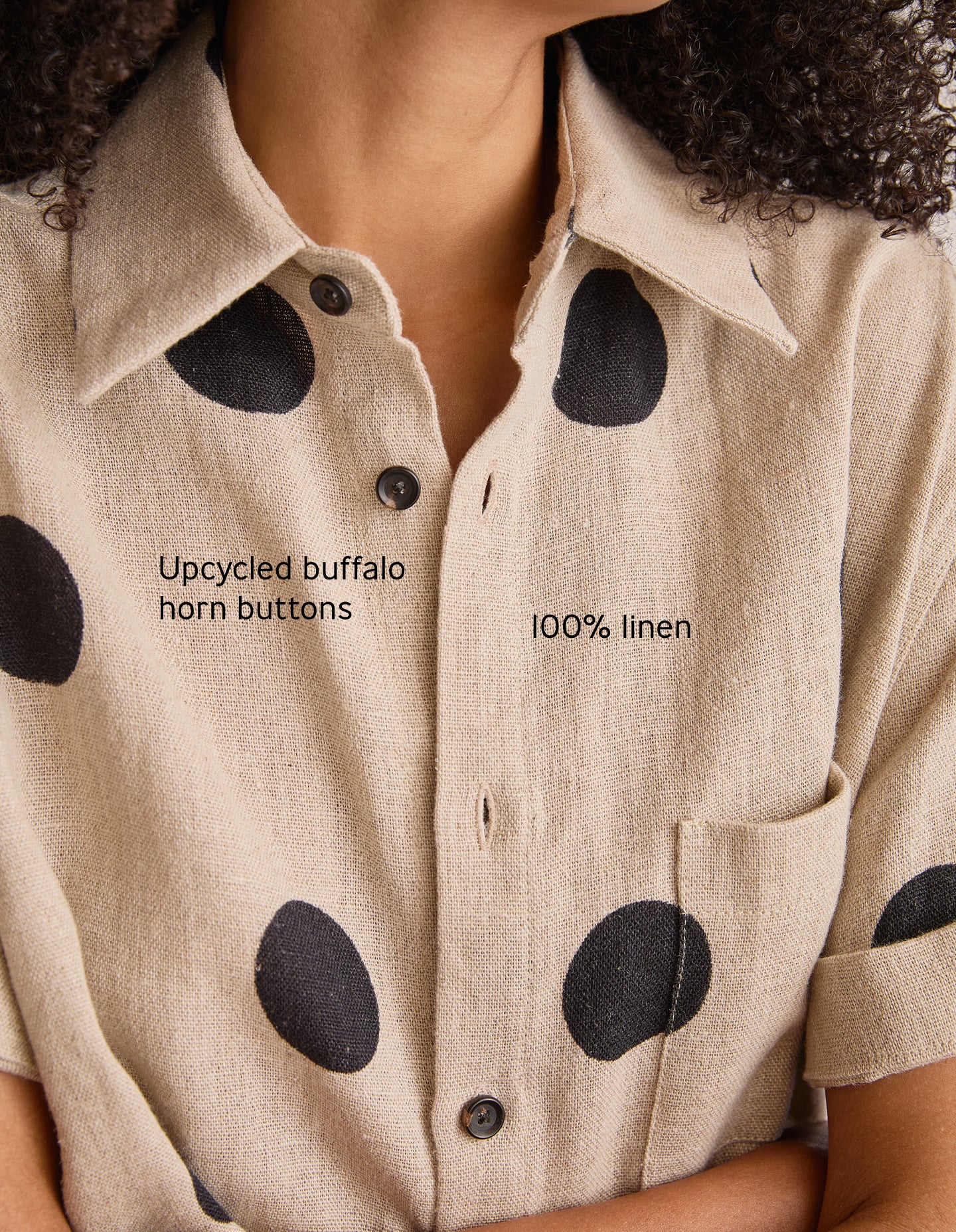 The Short Sleeve Oxford (Polka Spot Linen)