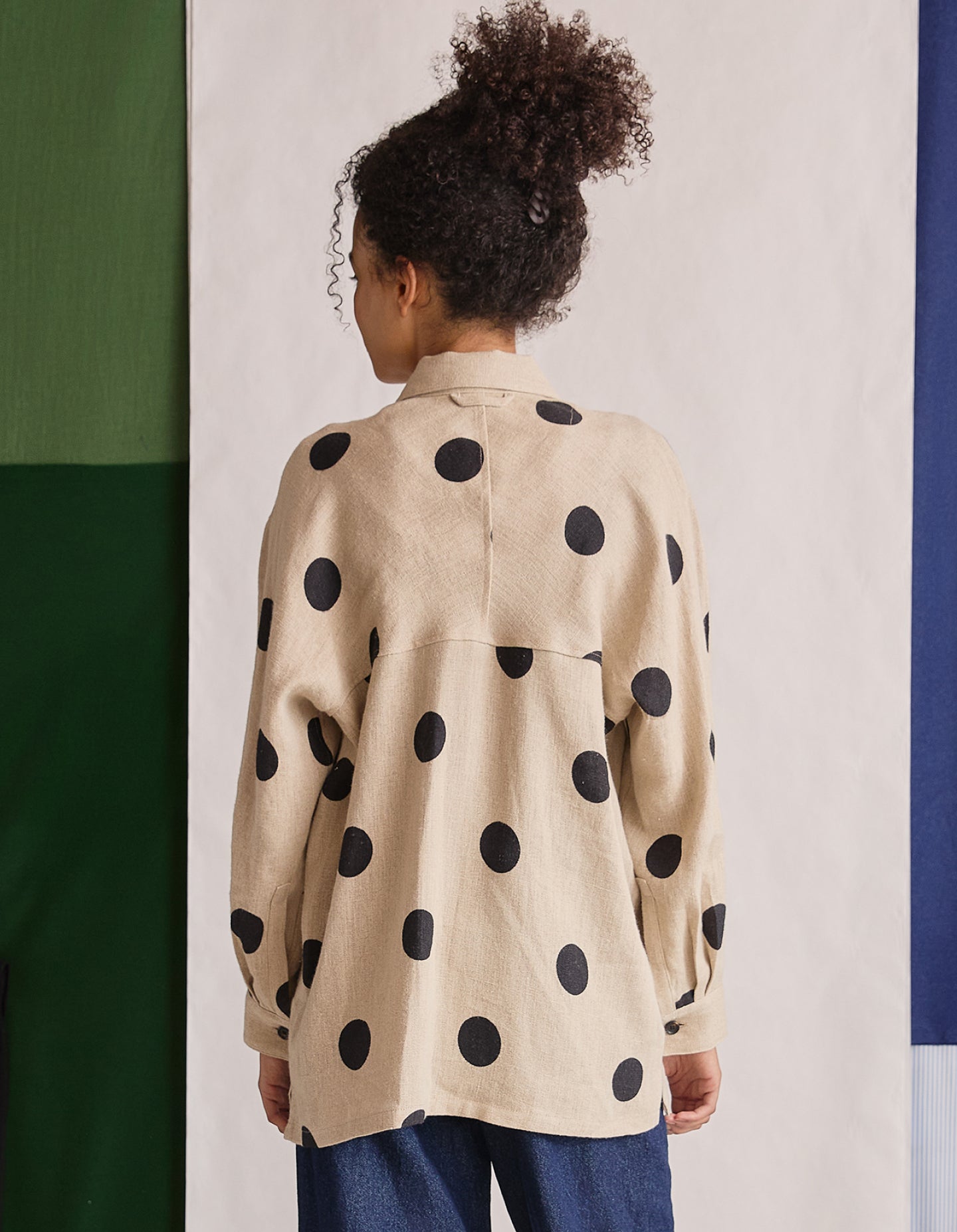 The Linen Chore Coat (Polka Spot Linen)