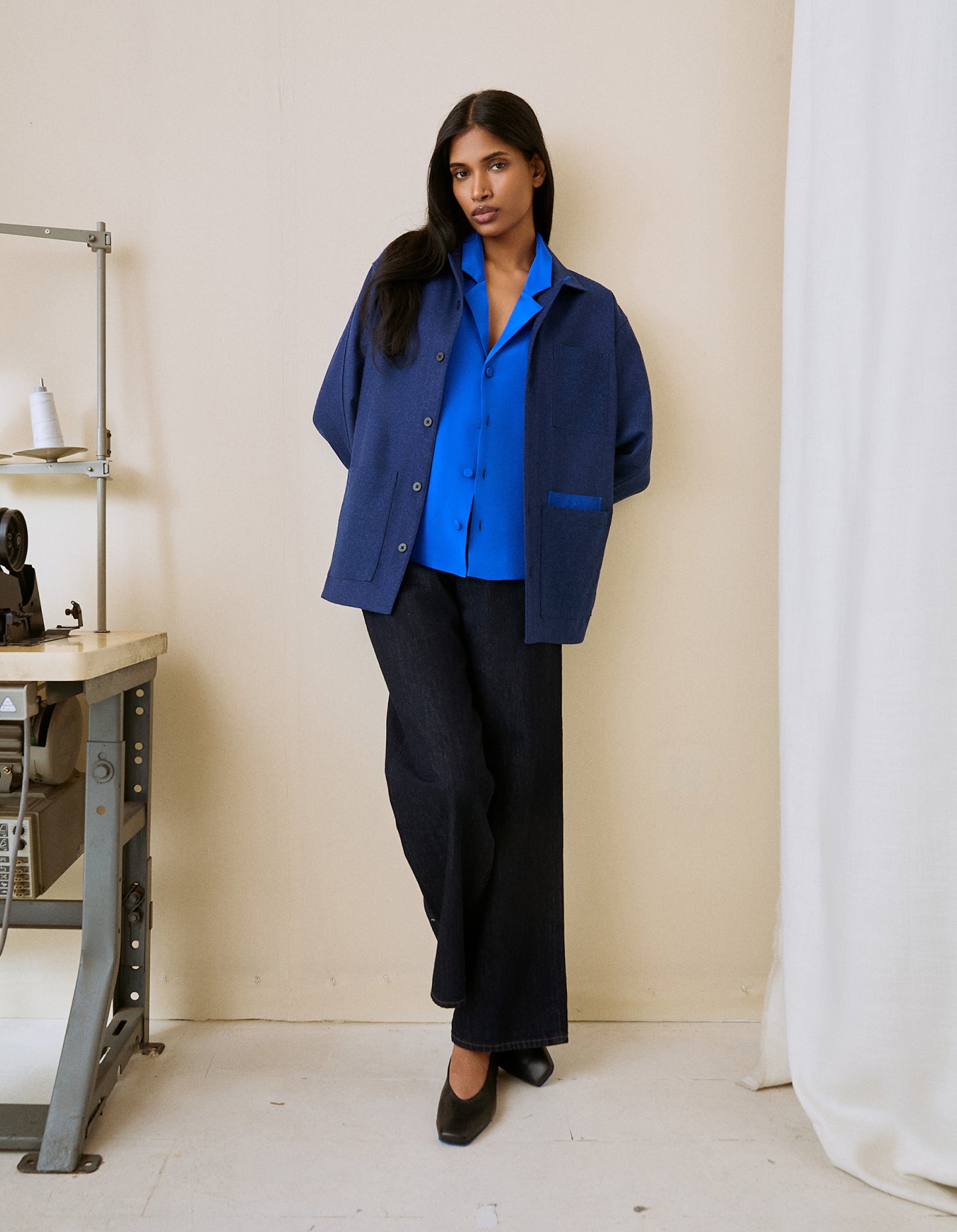 The Silk Blouse (Electrical Blue Silk)