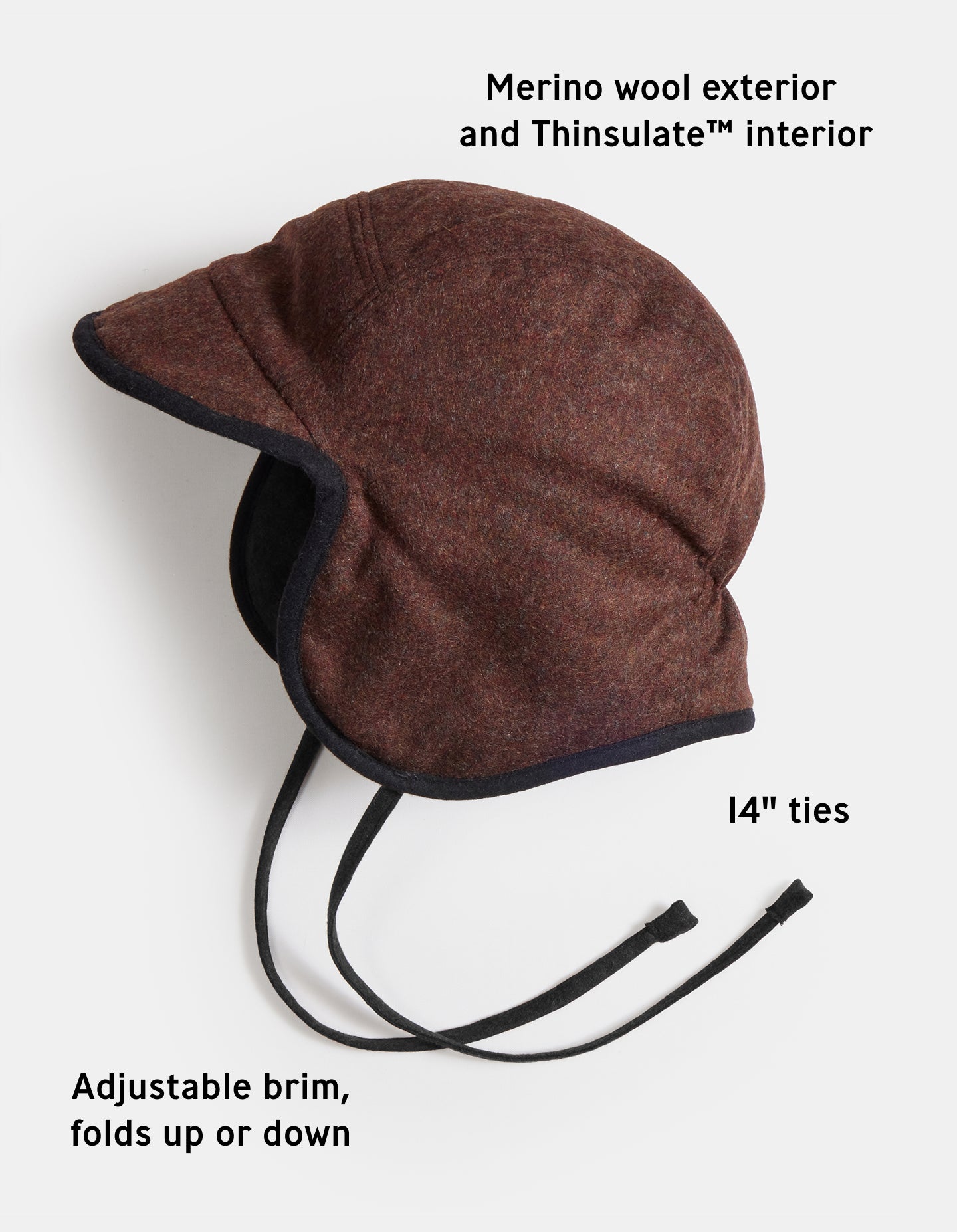 The Trapper Hat (Truffle Merino Wool)