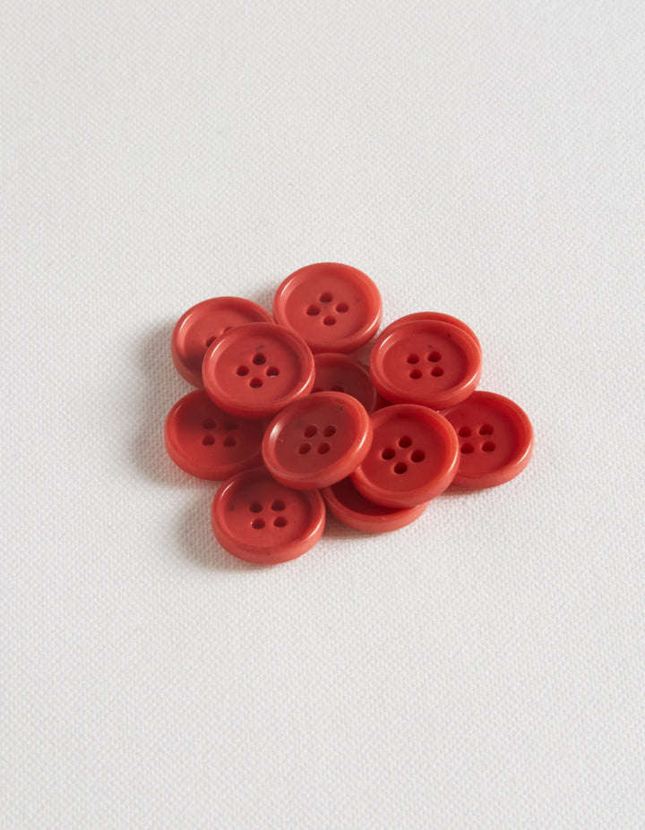 Bright Red Raised Rim Corozo (Buttons)