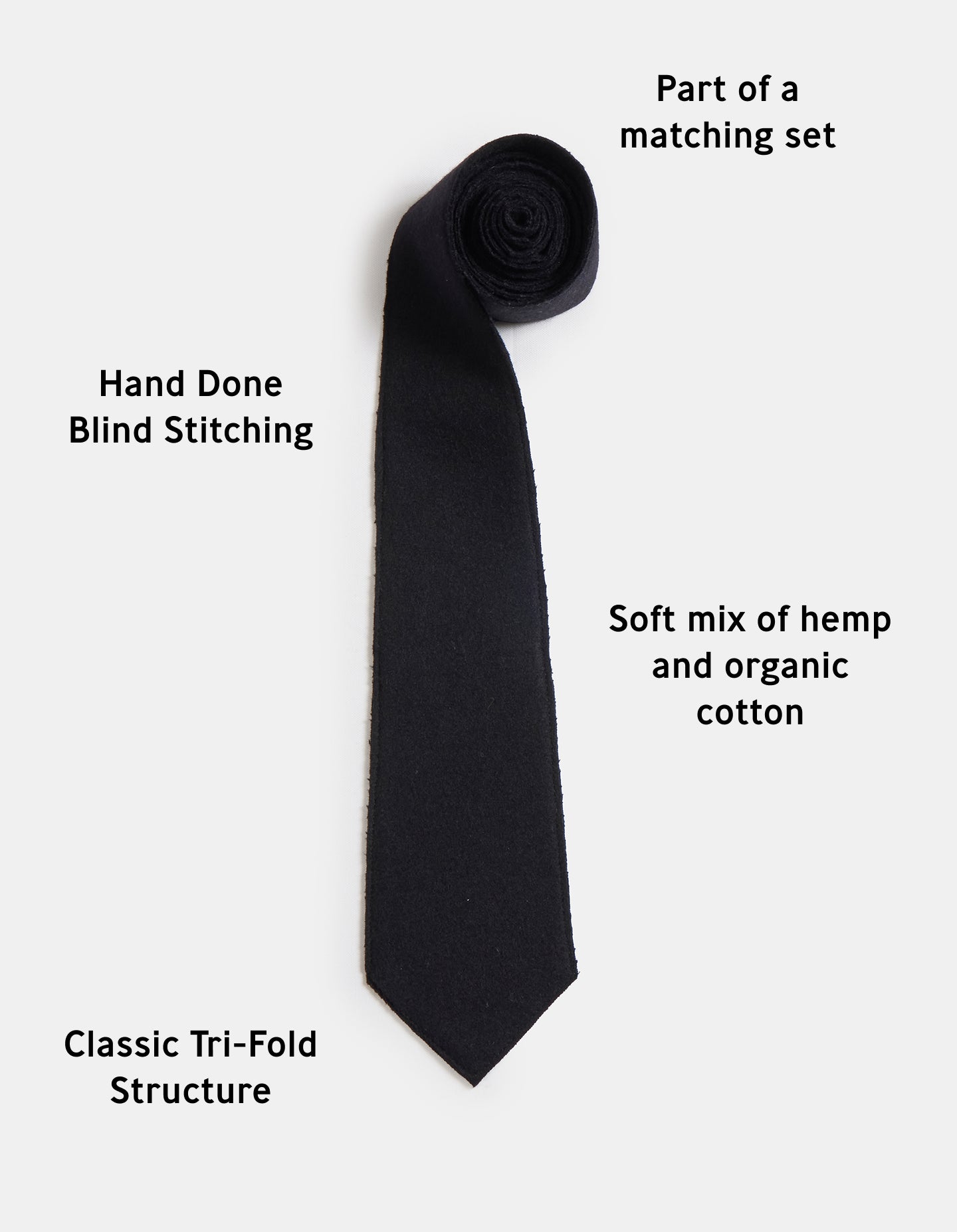 The Tie (Black Enamel Merino Wool)