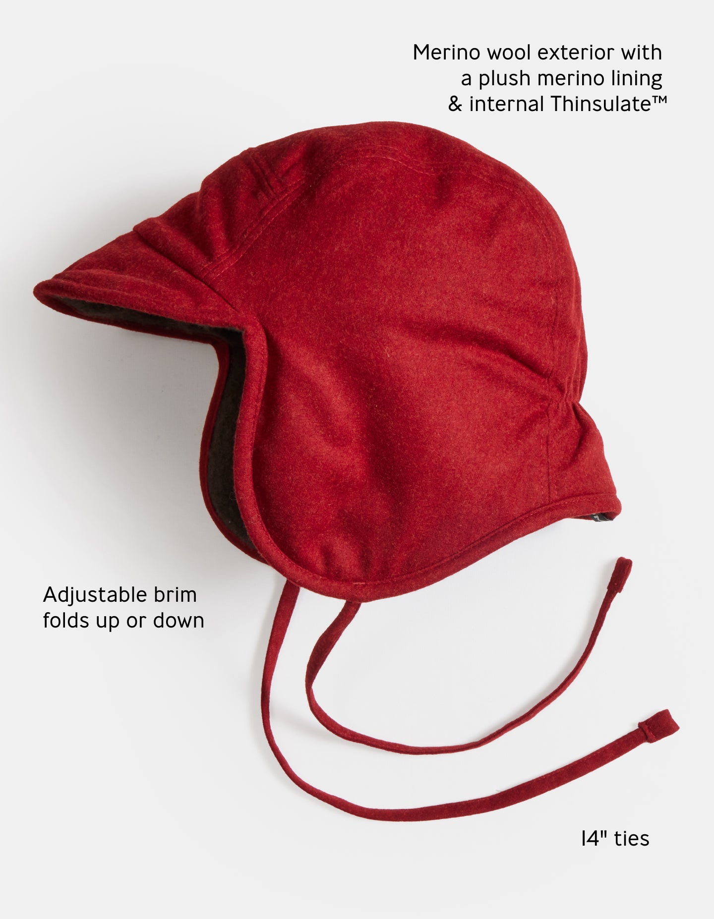 The Trapper Hat (Period Red Merino Wool)