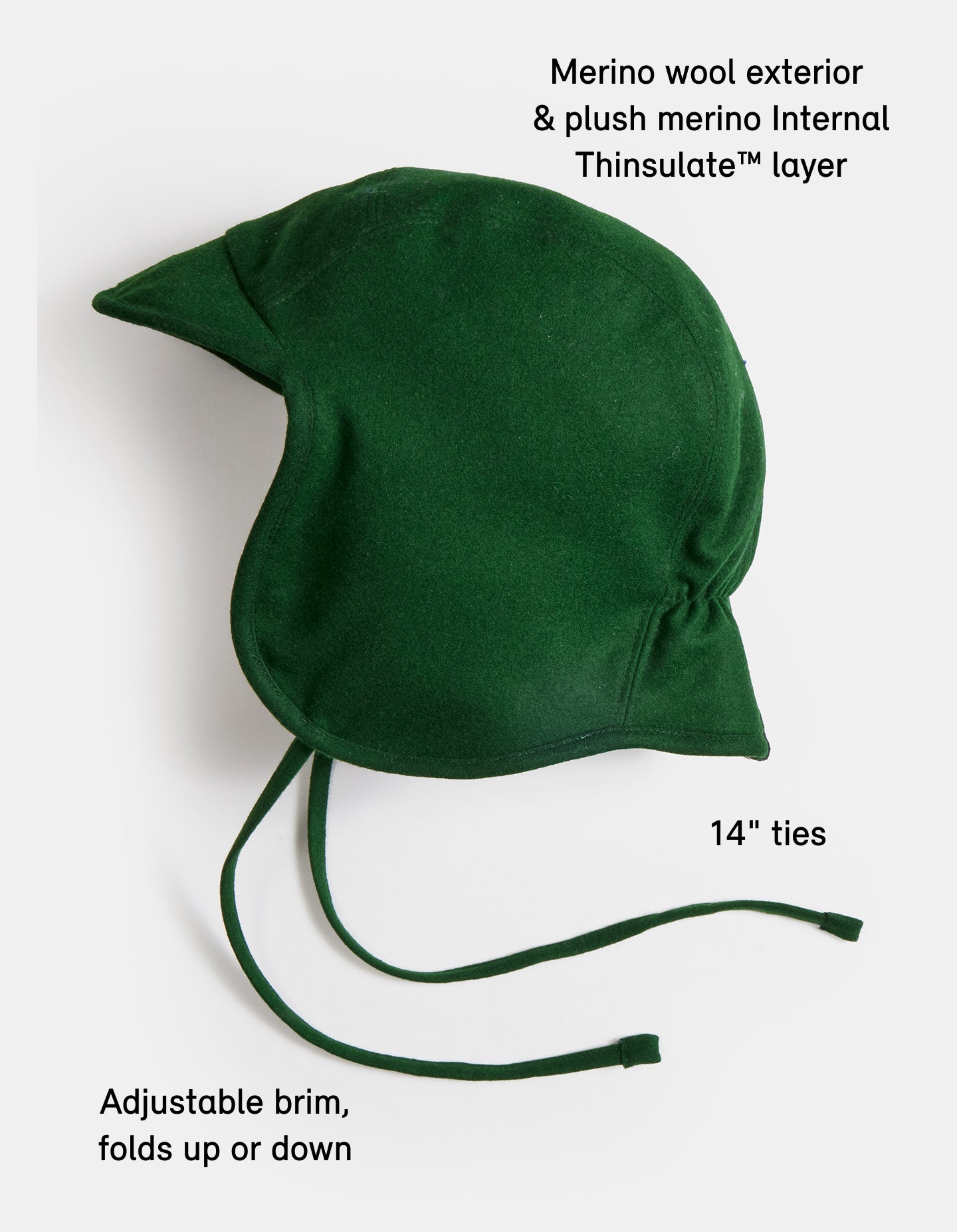 The Trapper Hat (Exacting Green Merino Wool)