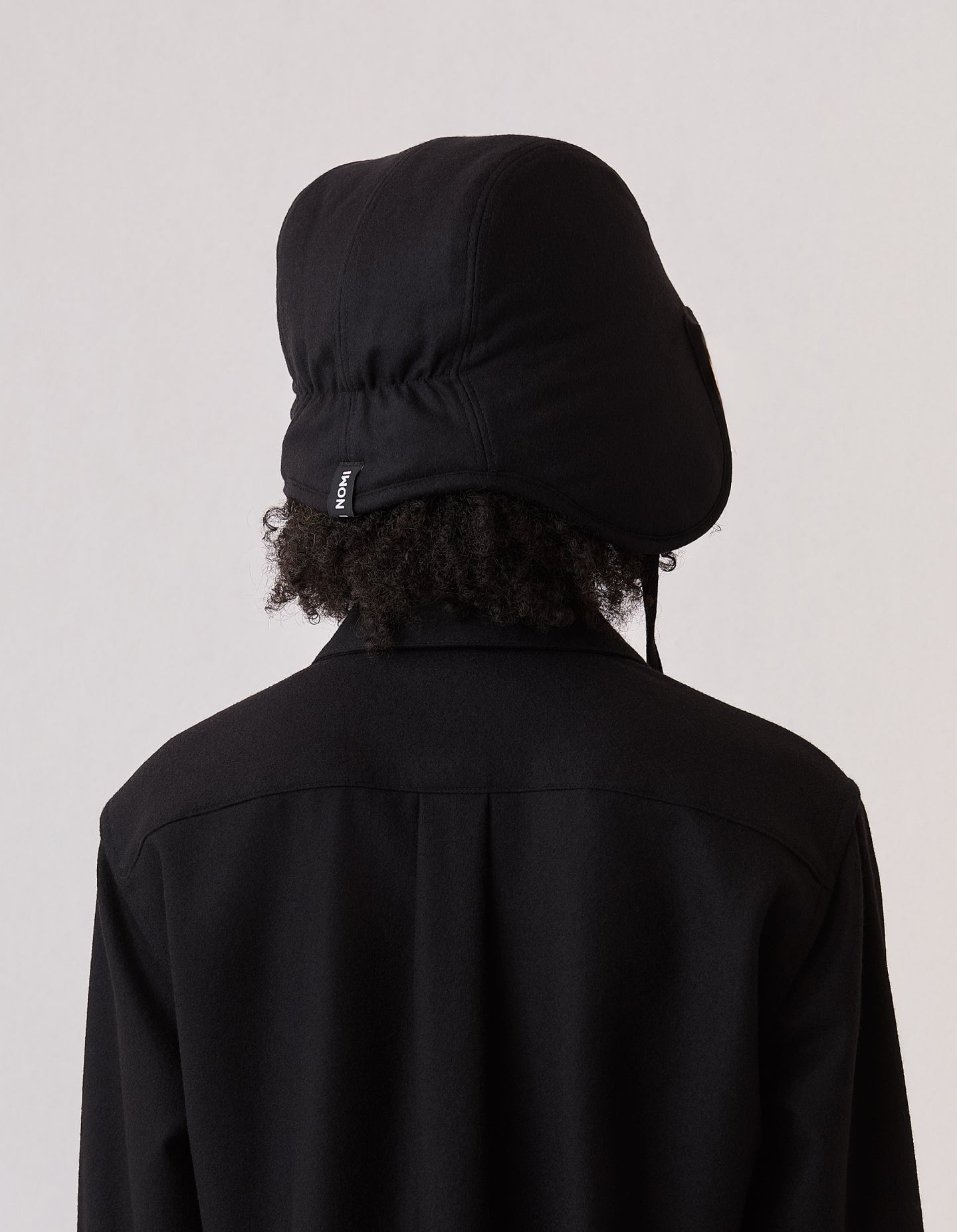 The Trapper Hat (Black Enamel Merino Wool)