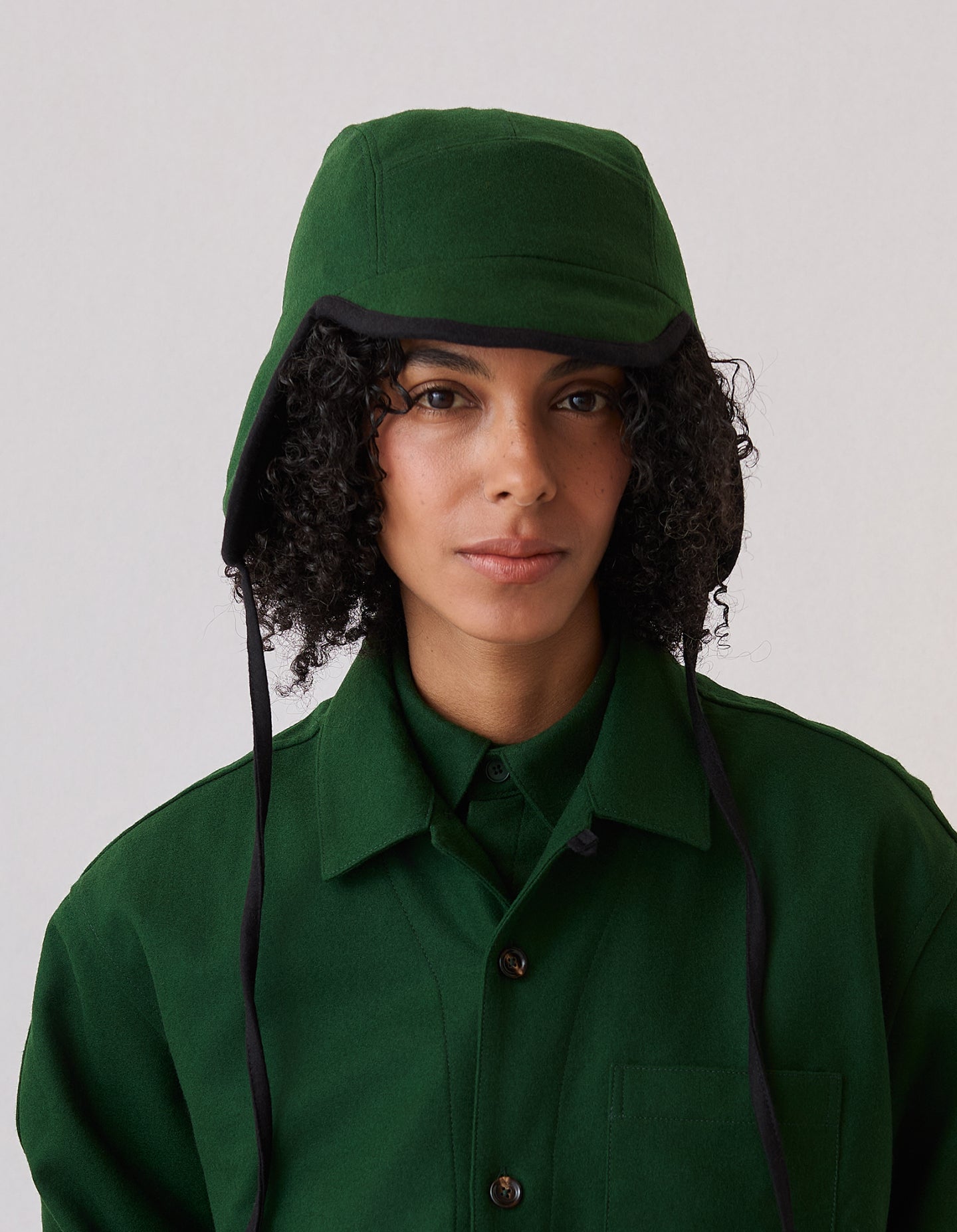 The Trapper Hat (Exacting Green Merino Wool)