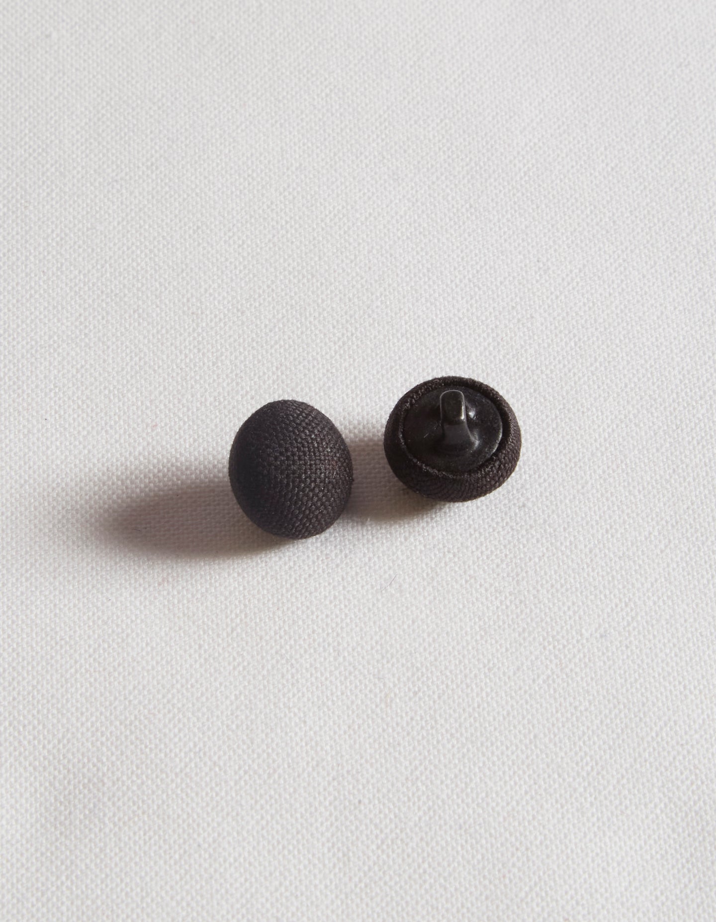 Matte Black Linen Fabric Covered (Buttons)