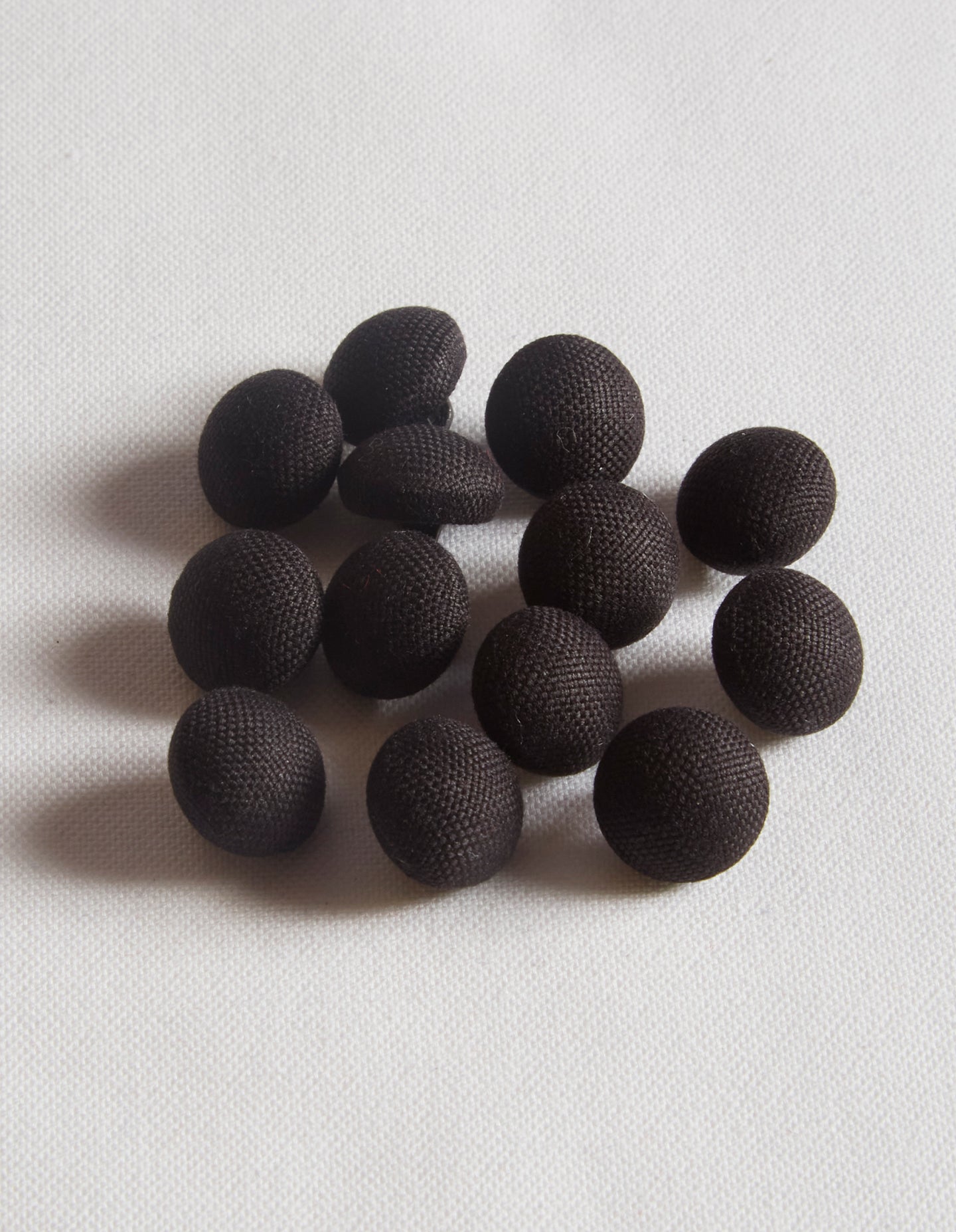 Matte Black Linen Fabric Covered (Buttons)