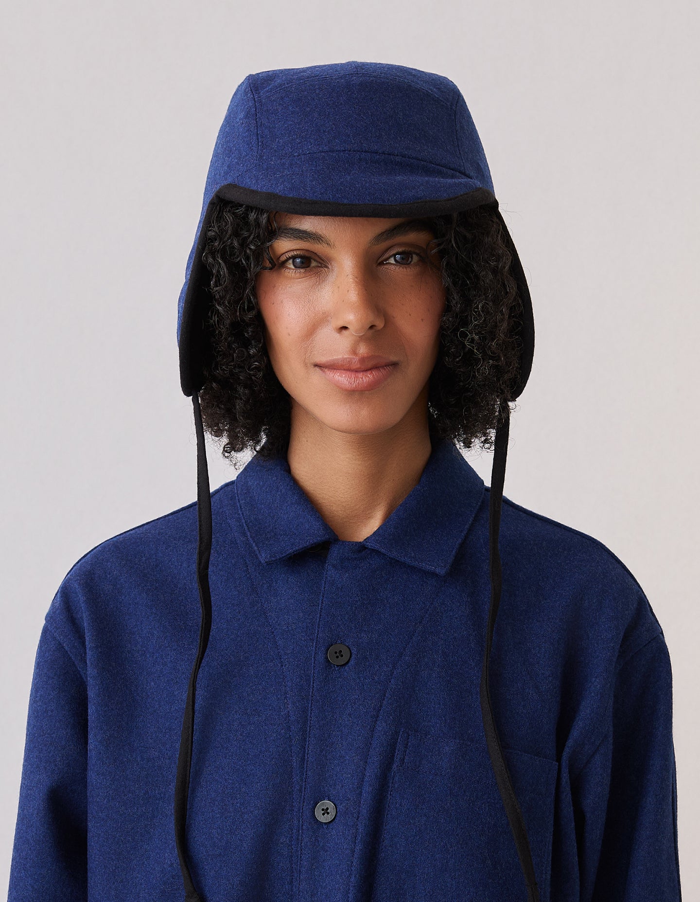 The Trapper Hat (Moonlight Blue Merino Wool)