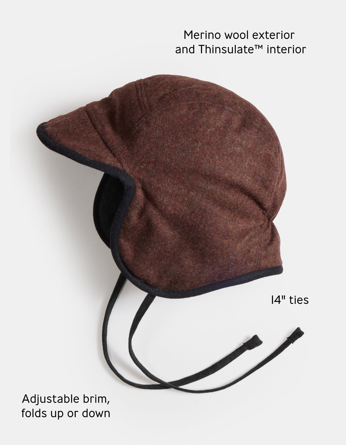 The Trapper Hat (Truffle Merino Wool)