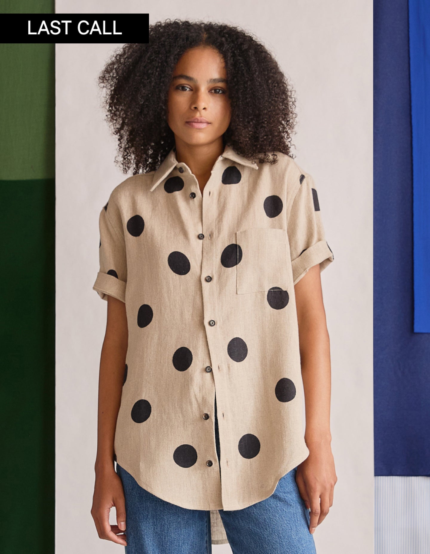 The Short Sleeve Oxford (Polka Spot Linen)