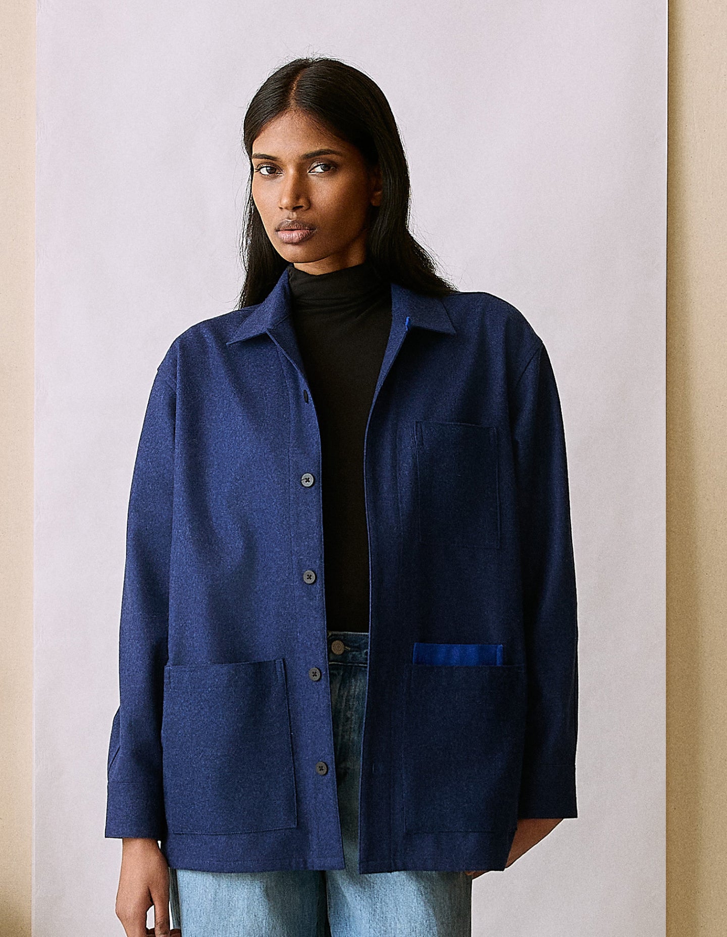 The Merino Chore Coat (Moonlight Blue Merino Wool)