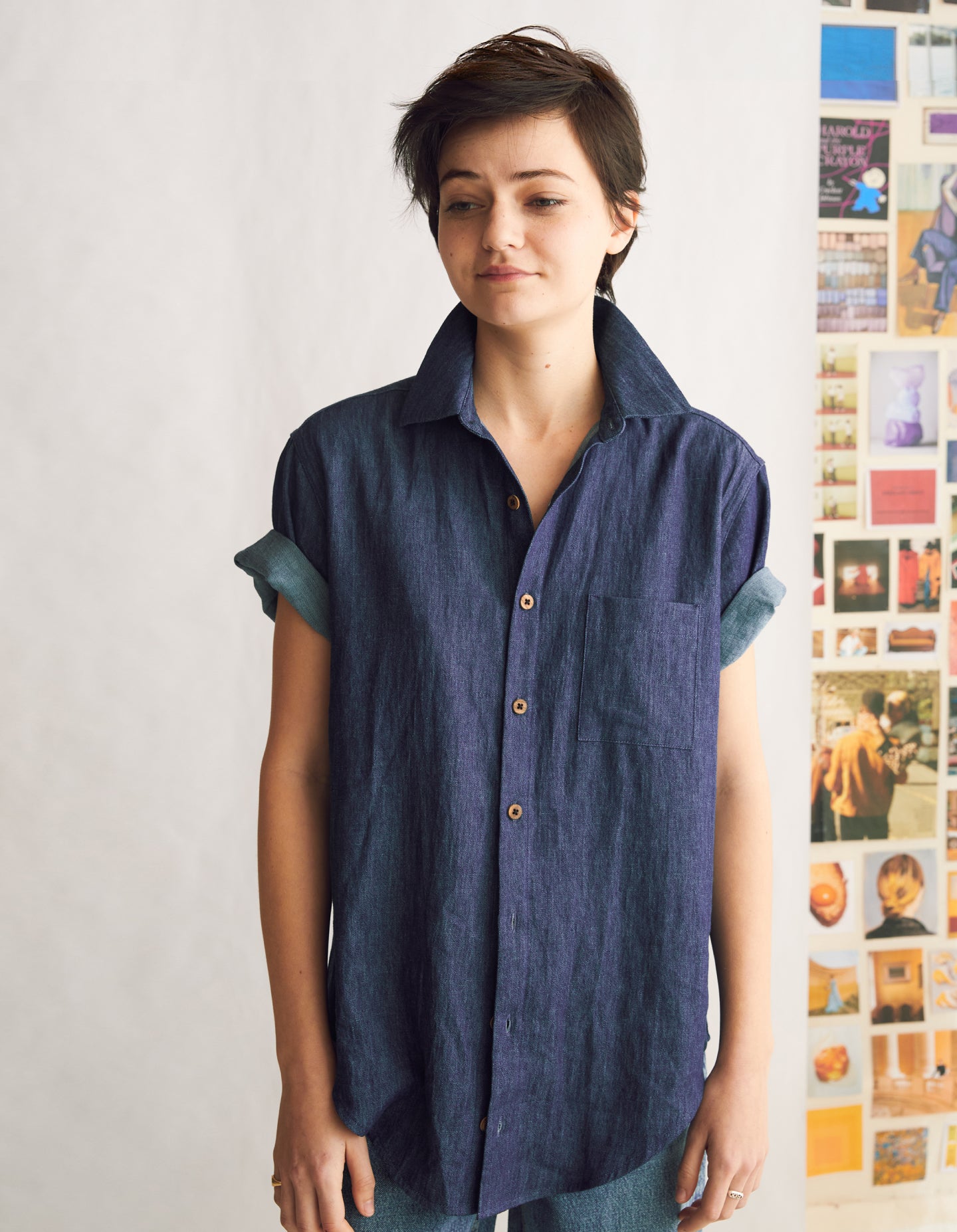 Short Sleeve Oxford (Indigo Hemp Denim)