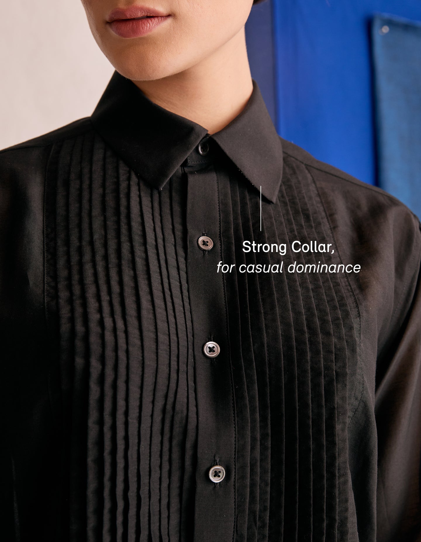 The Tuxedo Shirt (Shadow Black Sheer Silk Cotton)