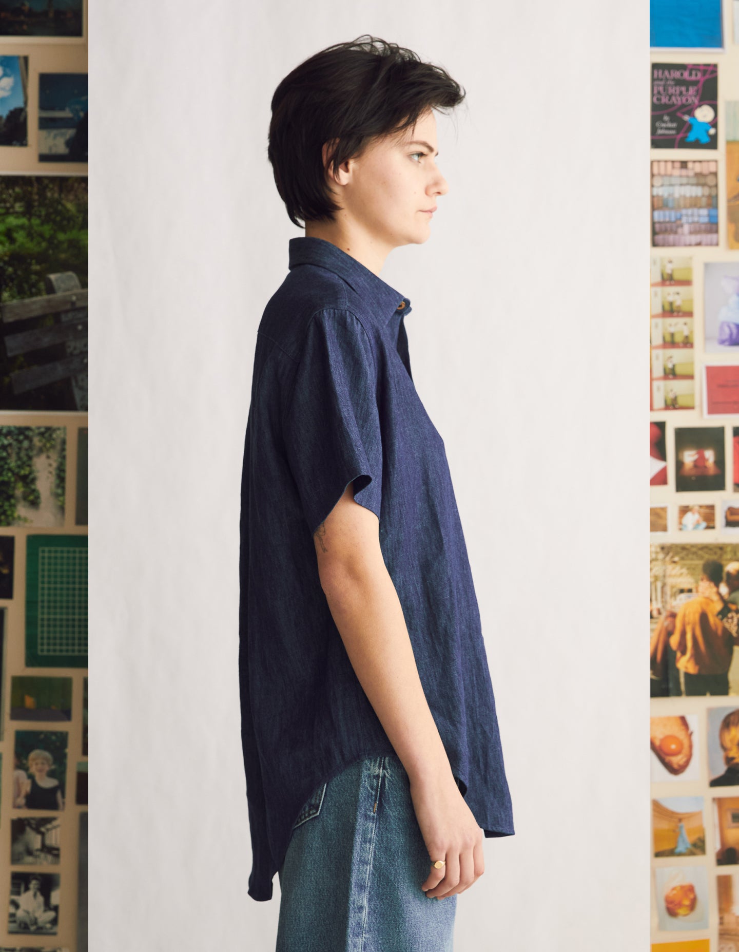 Short Sleeve Oxford (Indigo Hemp Denim)