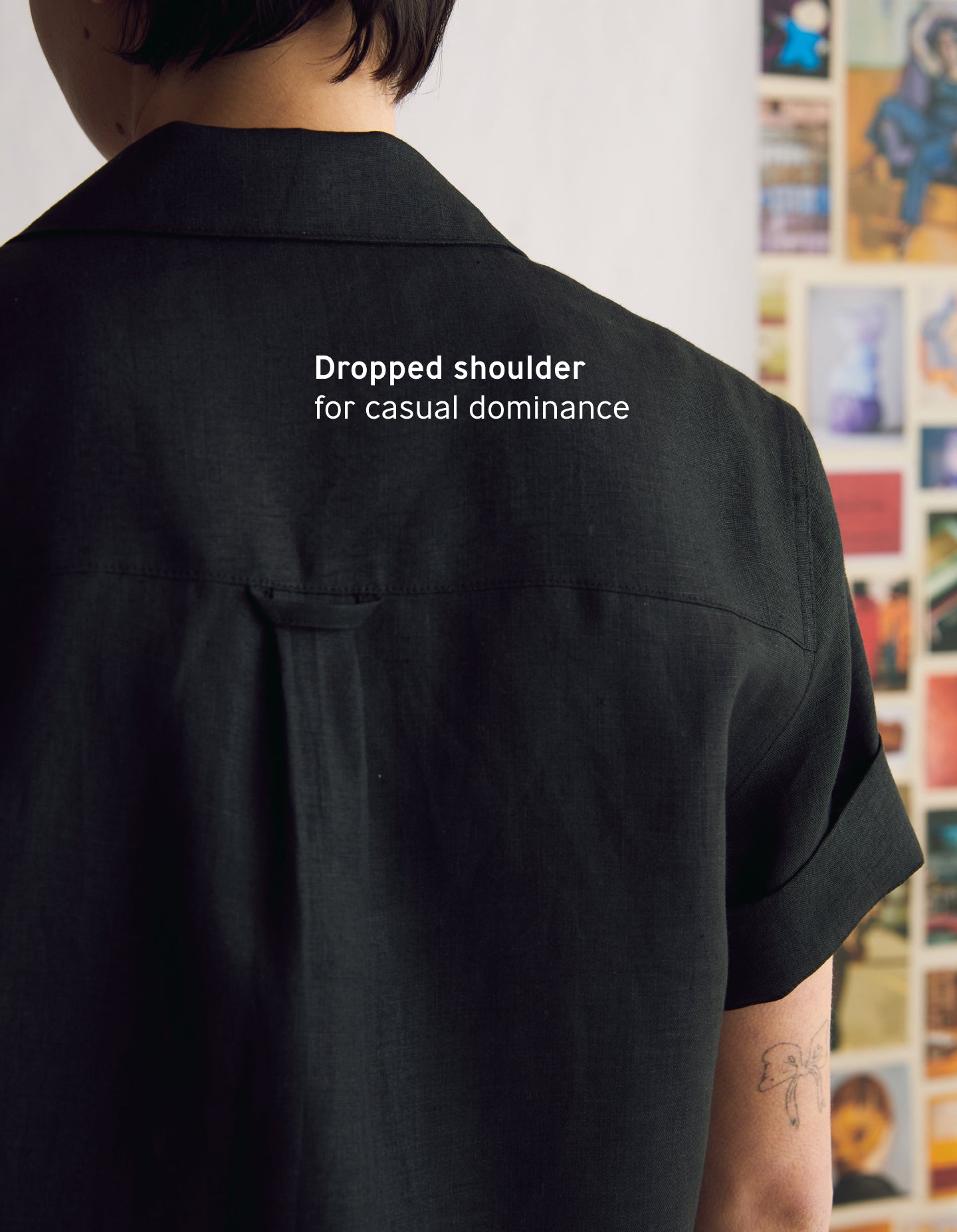 The Studio Shirt (Redacted Black Linen)