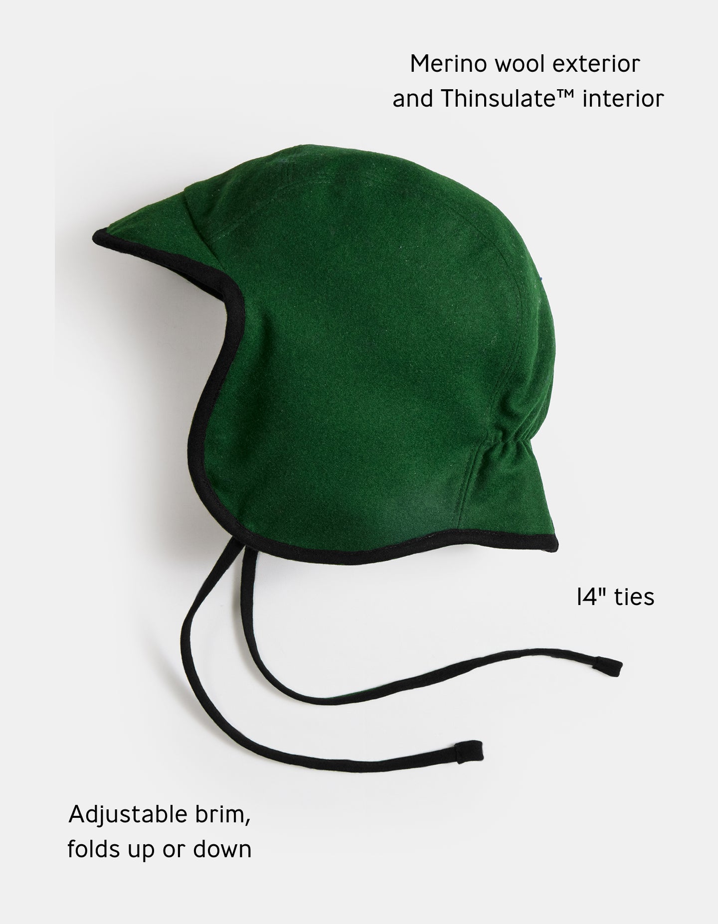 The Trapper Hat (Exacting Green Merino Wool)