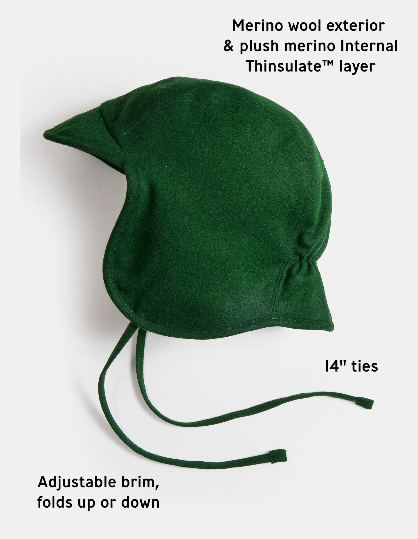 The Trapper Hat (Exacting Green Merino Wool)
