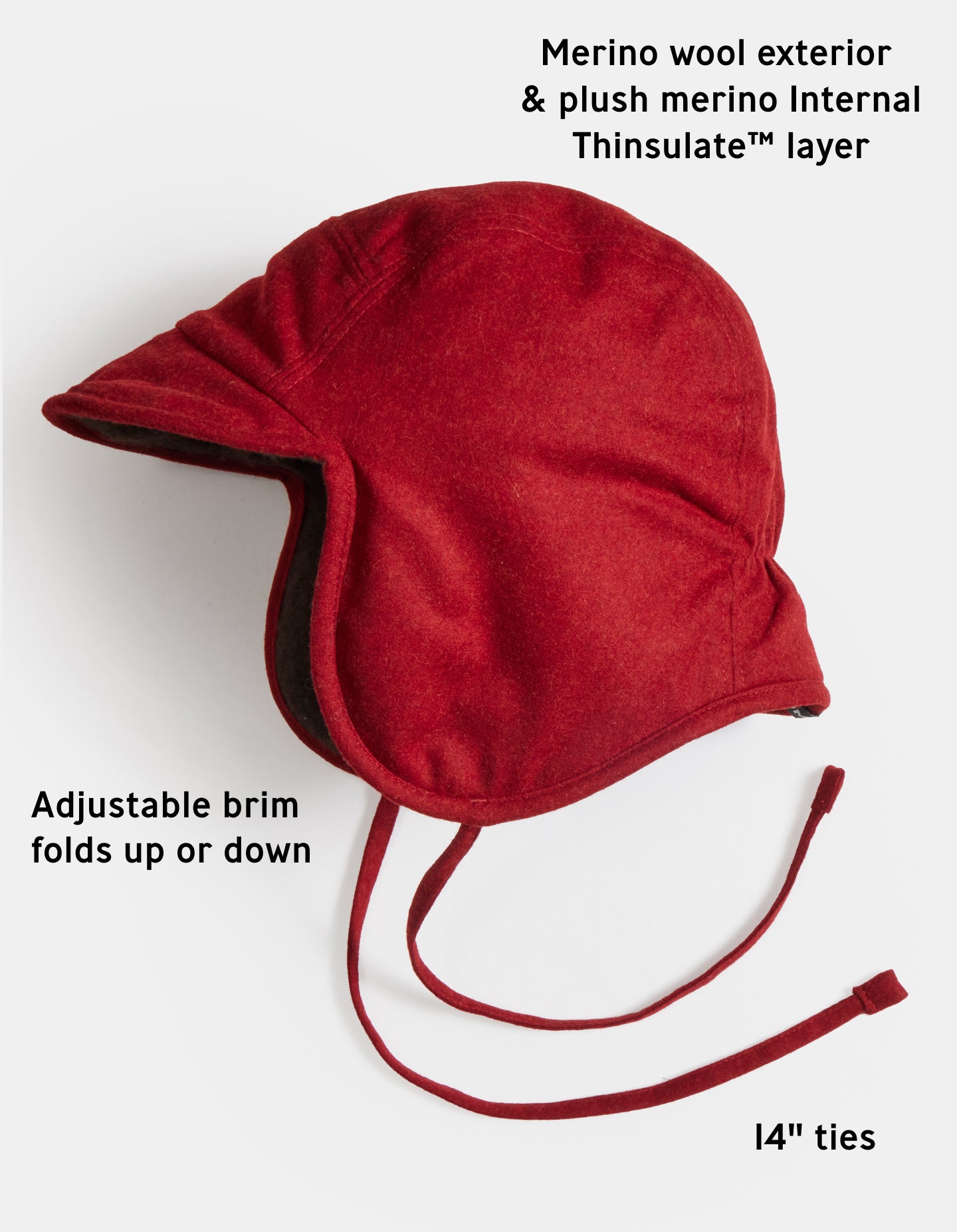The Trapper Hat (Period Red Merino Wool)