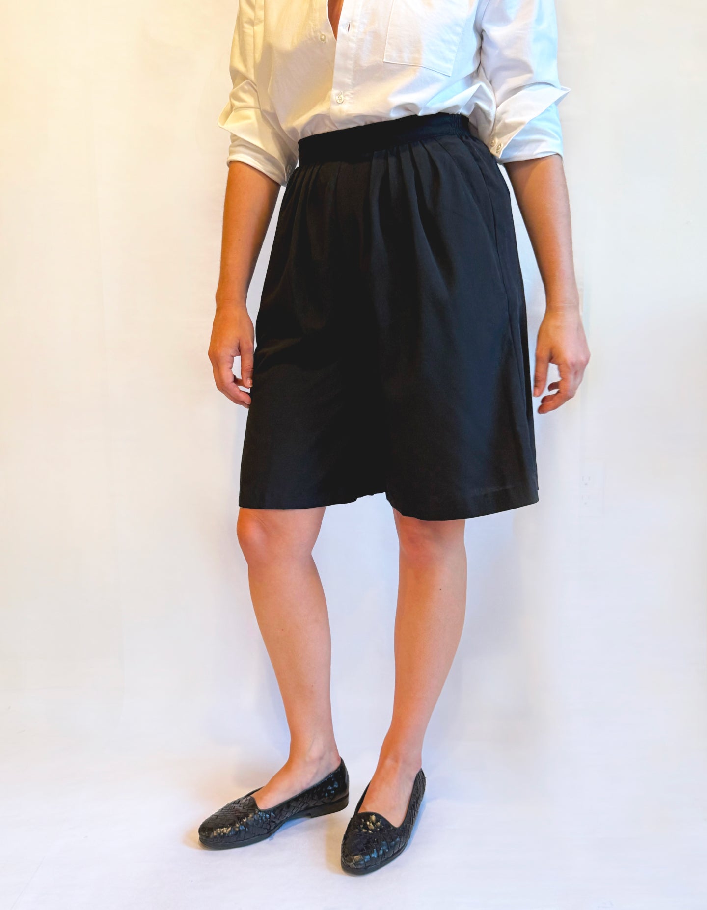 Vintage Noir Pleated Shorts