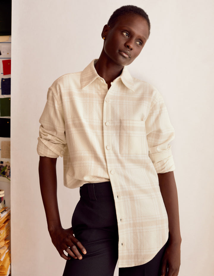 NOMADIK NY FLANNEL SHIRT ベージュ・ブラックチェック