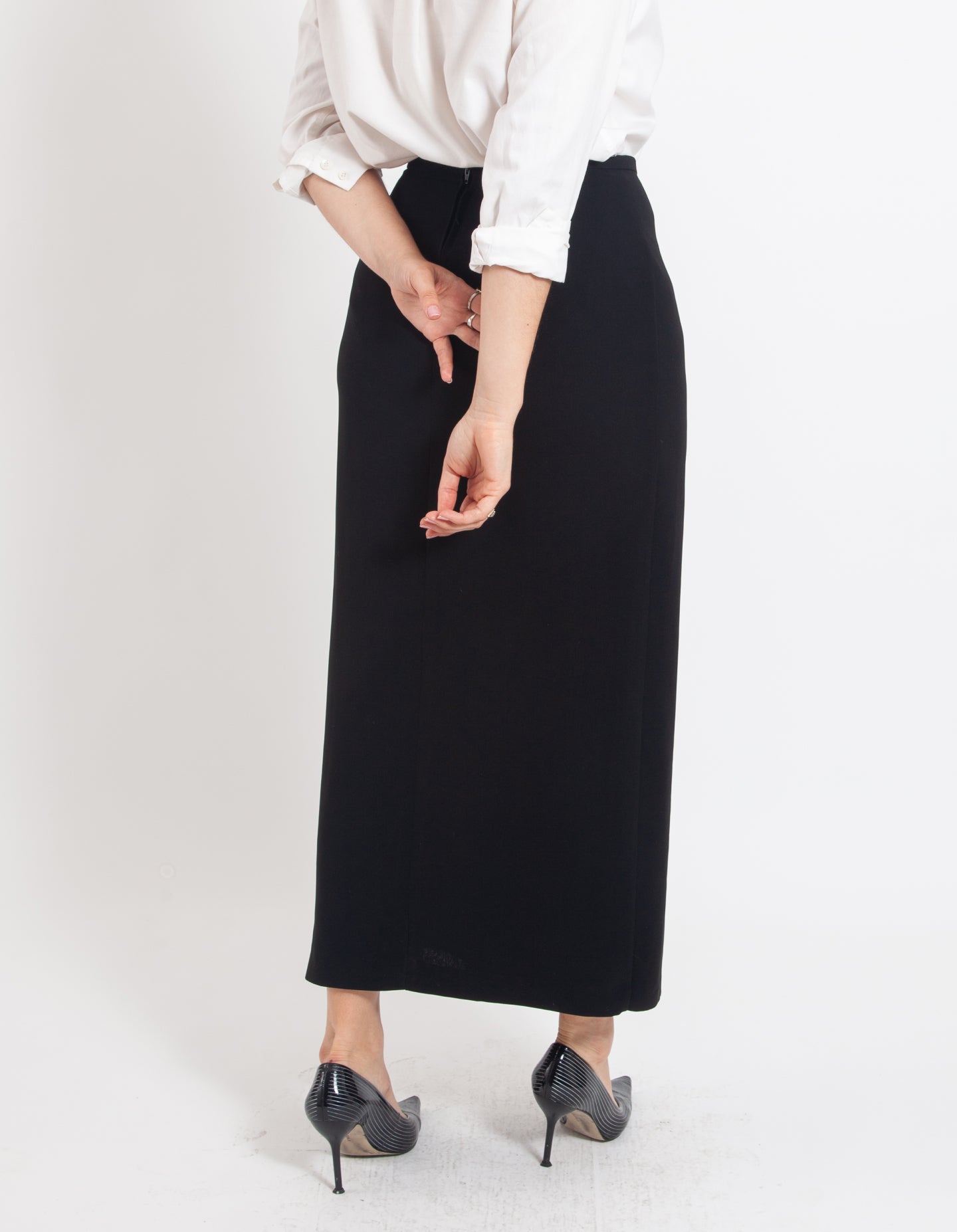 Vintage Double Slit Maxi Skirt