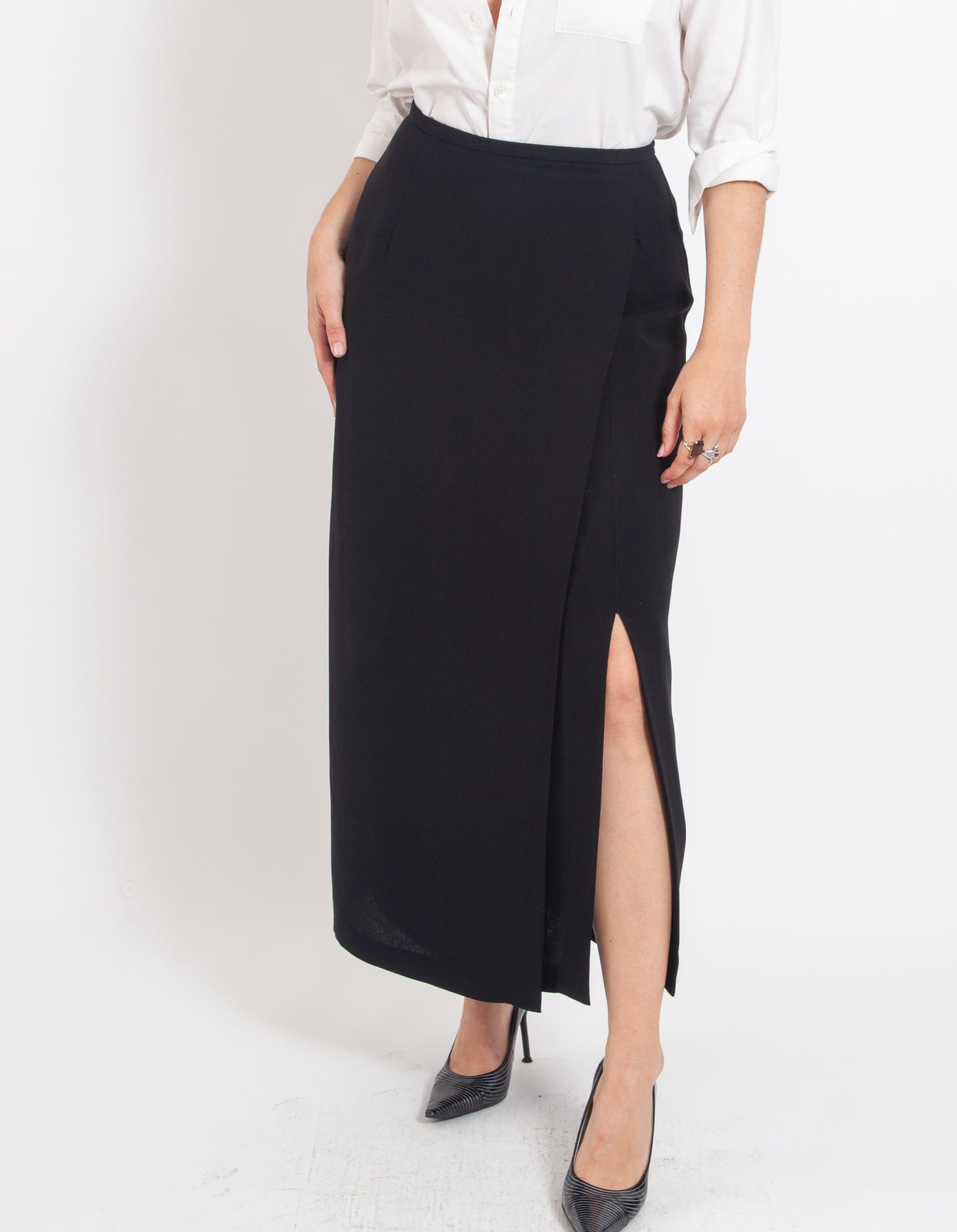 Vintage Double Slit Maxi Skirt