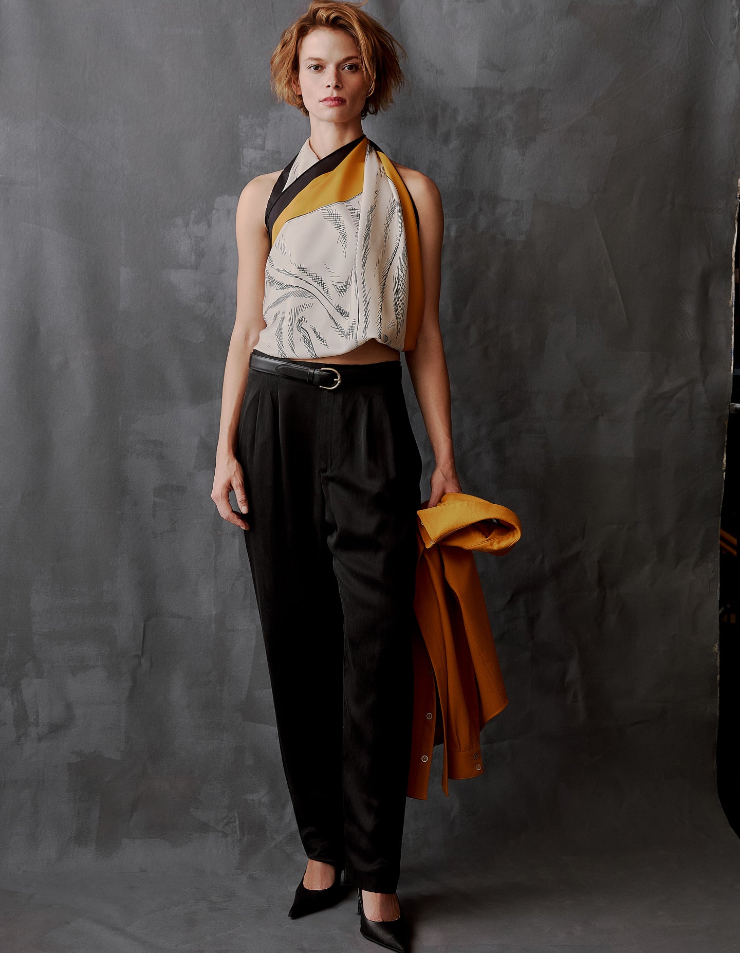 Vintage Noir Silk Trousers