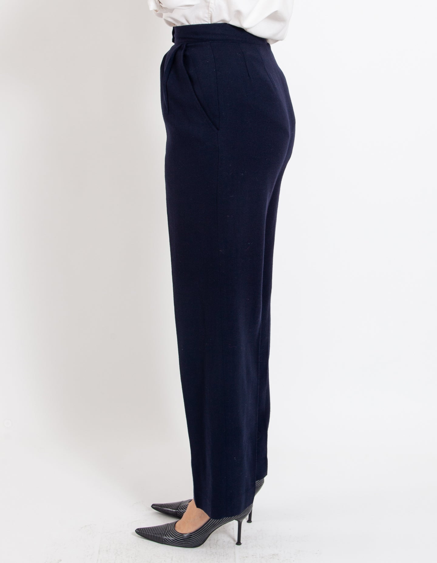 Vintage Navy Wool Trouser