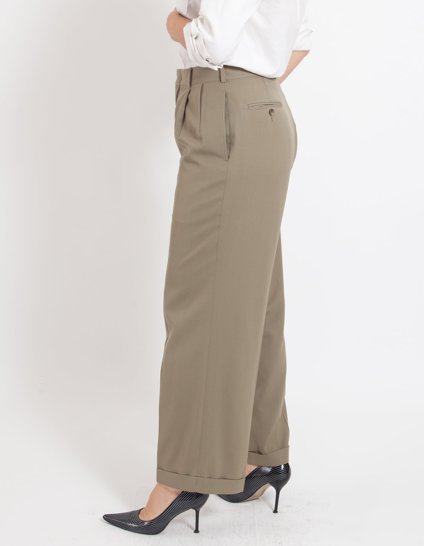 Vintage Olive Cuffed Trouser