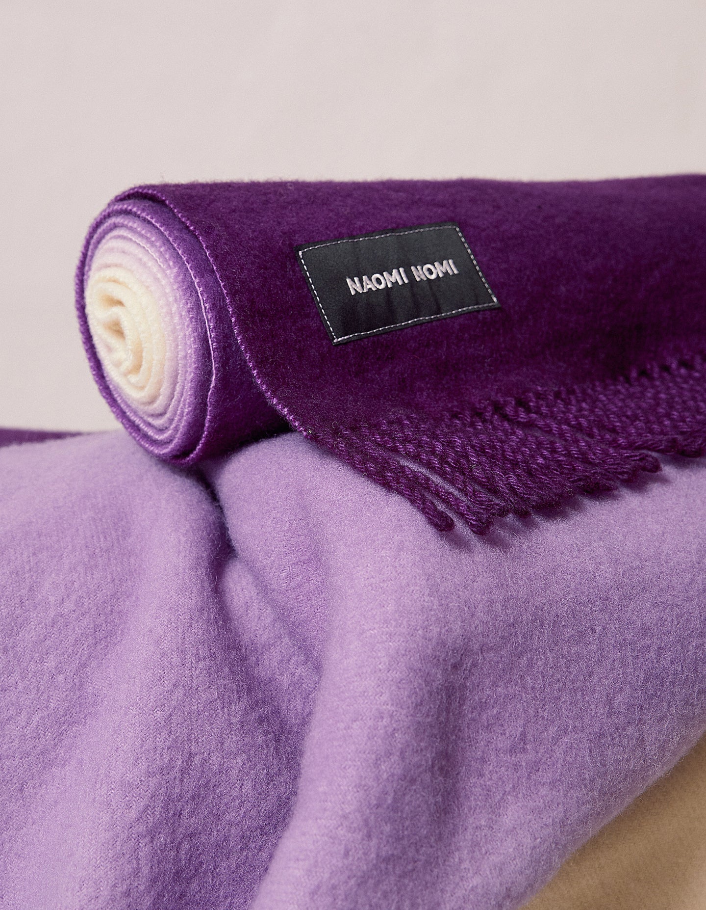 The Gradient Wool Scarf (Big Purple Mongolian Wool)