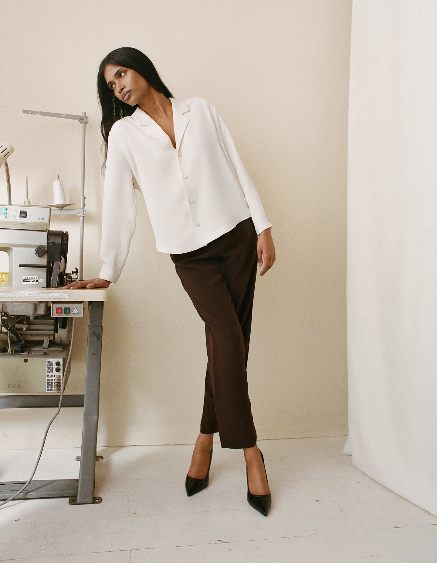 Vintage Chocolate Silk Trousers